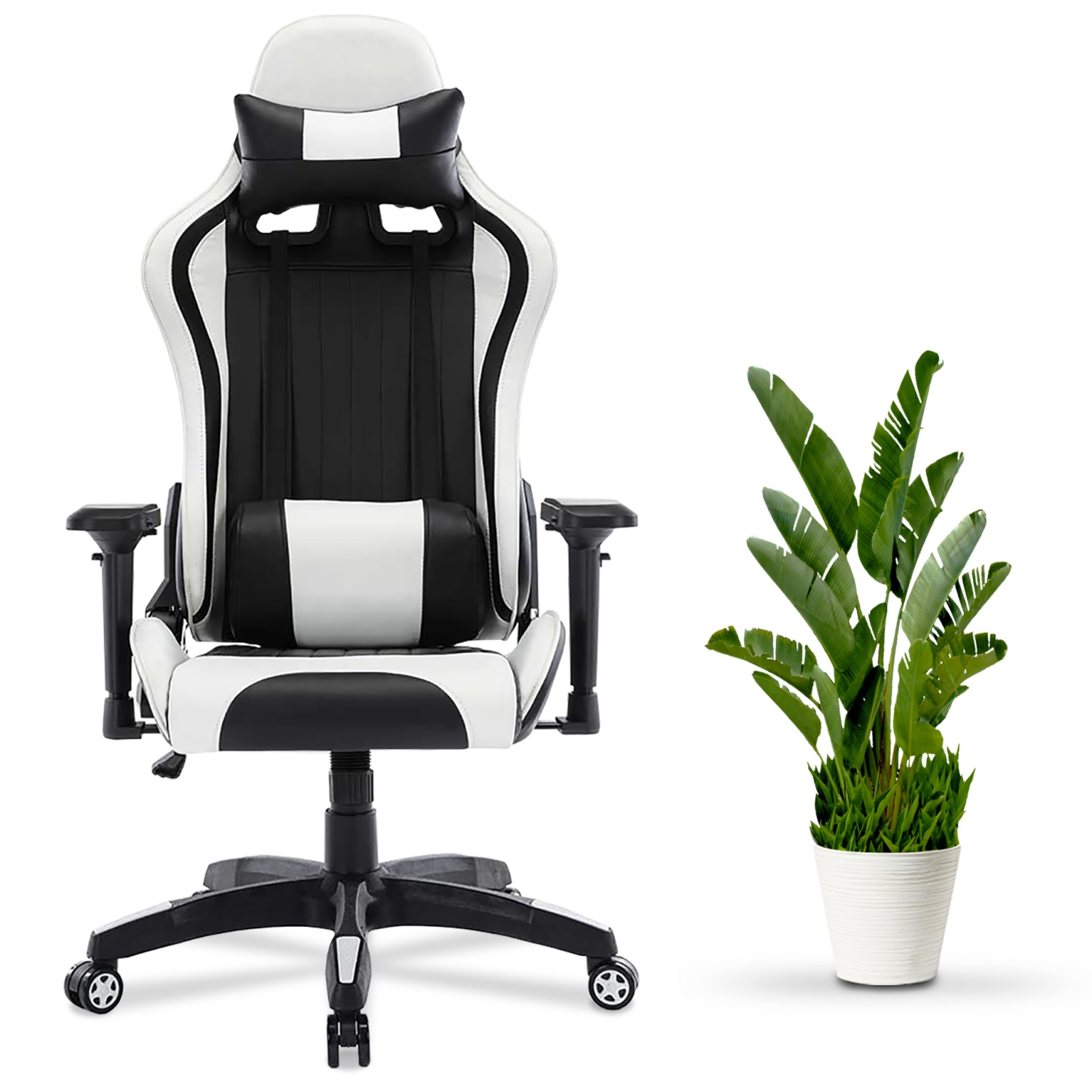 Fauteuil jeu ergonomique dossier haut Pro+ GamingChair - cuir polyuréthane avec réglage de la hauteur - appuie-tête et support lombaire - Exclusivité