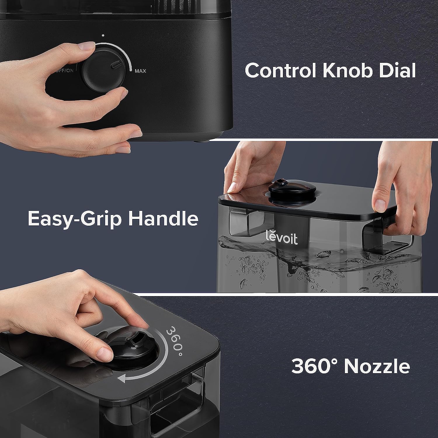 LEVOIT Humidifier for Bedroom Large Room, 6L Top Fill Cool Mist Humidifiers Plants, Baby, Lasts Up to 60h, Easy Use and Clean, Quiet Operation,