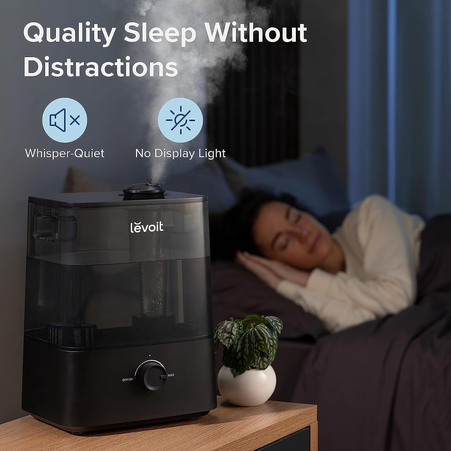 LEVOIT Humidifier for Bedroom Large Room, 6L Top Fill Cool Mist Humidifiers Plants, Baby, Lasts Up to 60h, Easy Use and Clean, Quiet Operation,