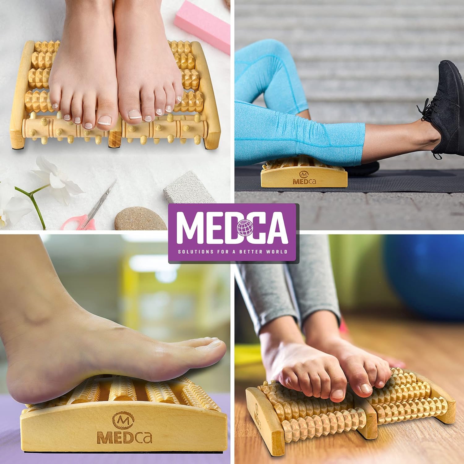 Pressure Point Therapy Massager - X-Large Dual Foot Massager Roller Feet, Arch and Heel Pain, Plantar Fasciitis Relief, Improve Circulation and