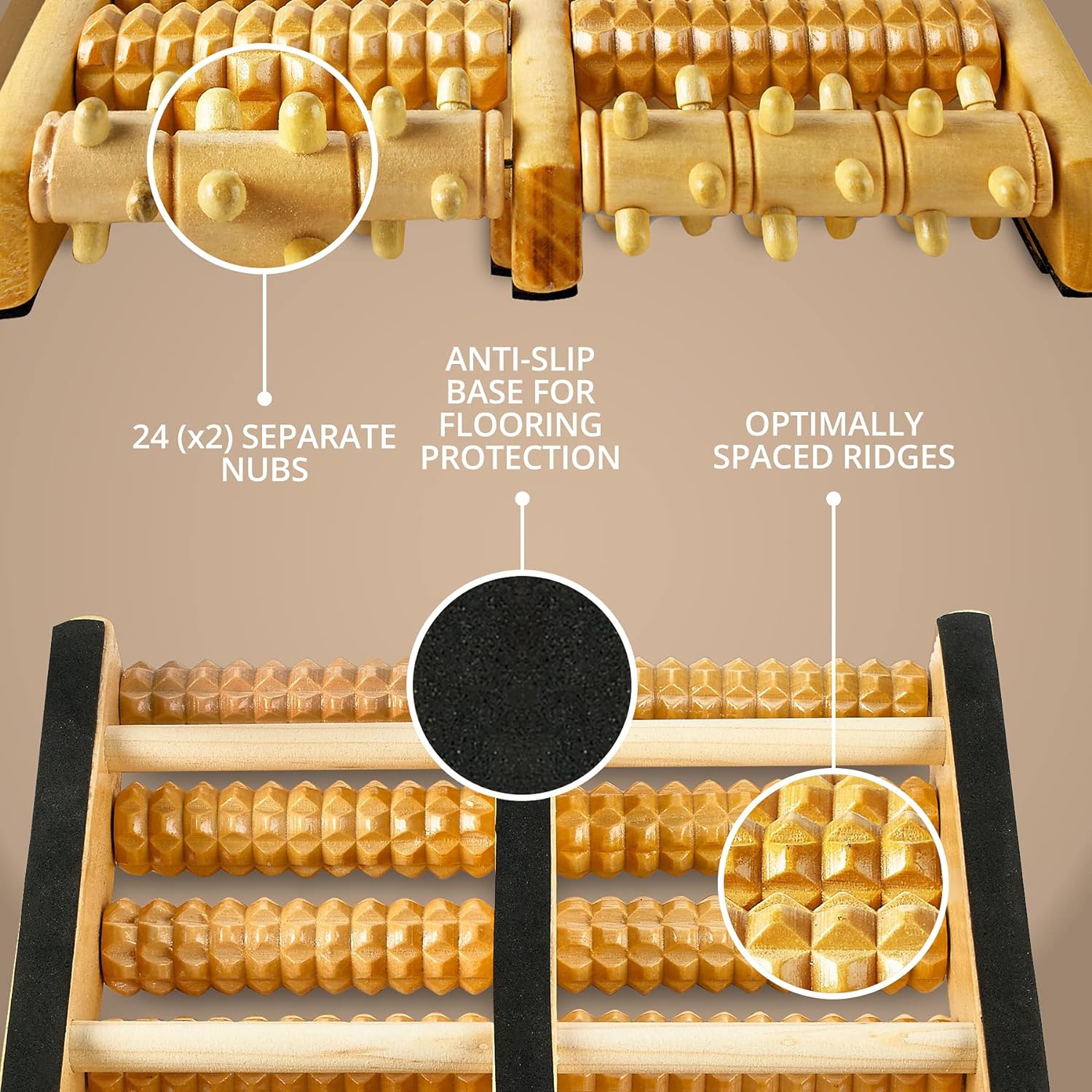 Pressure Point Therapy Massager - X-Large Dual Foot Massager Roller Feet, Arch and Heel Pain, Plantar Fasciitis Relief, Improve Circulation and