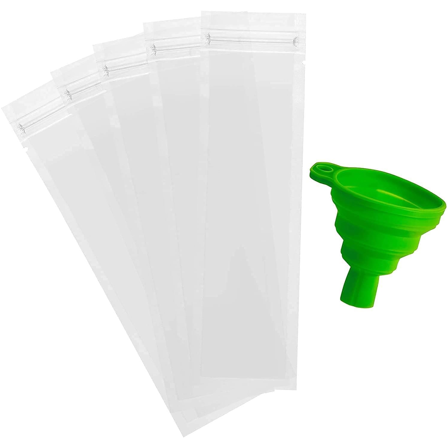 Popsicle Bags with Funnel - 125 Pcs Disposable Otter Freeze Pop Molds, Zip Sealed Popsicle Pouches Bags for Diy Frozen Treats - Create Healthy