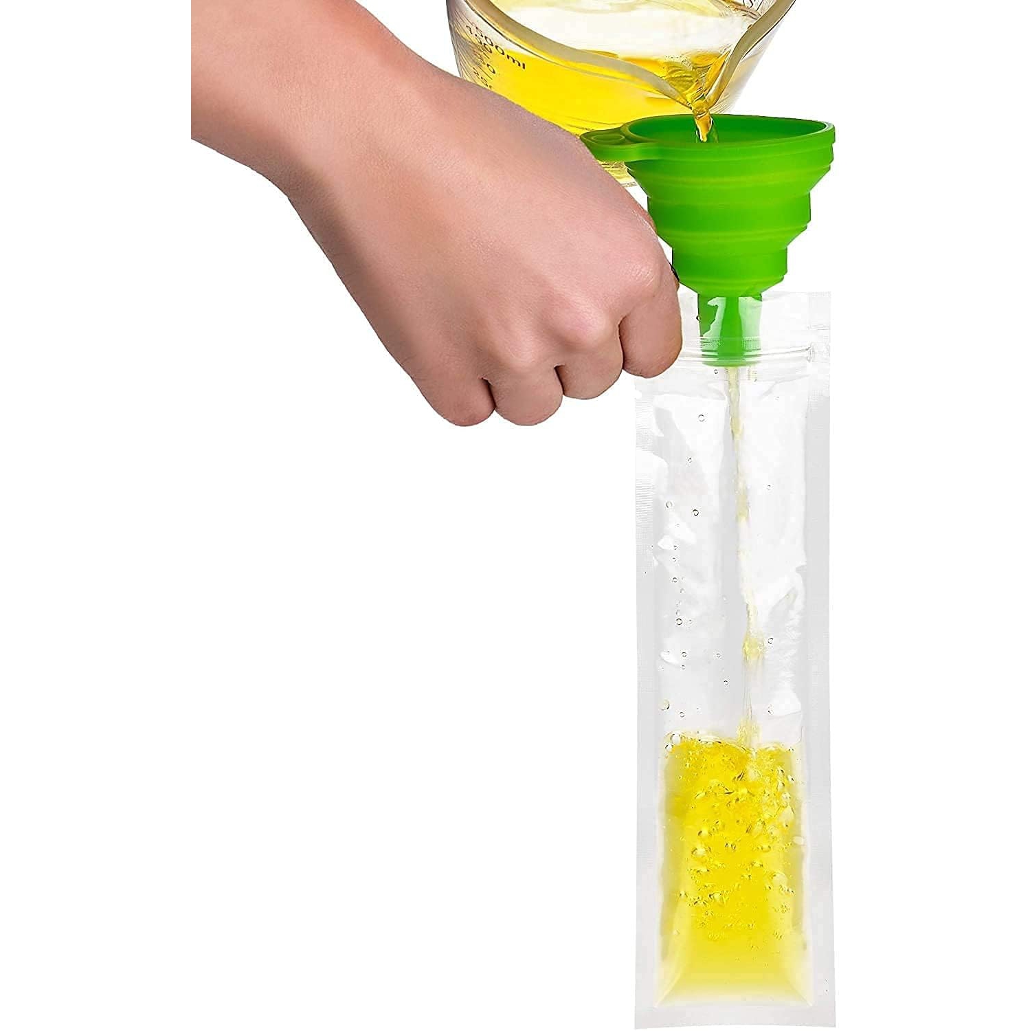 Popsicle Bags with Funnel - 125 Pcs Disposable Otter Freeze Pop Molds, Zip Sealed Popsicle Pouches Bags for Diy Frozen Treats - Create Healthy