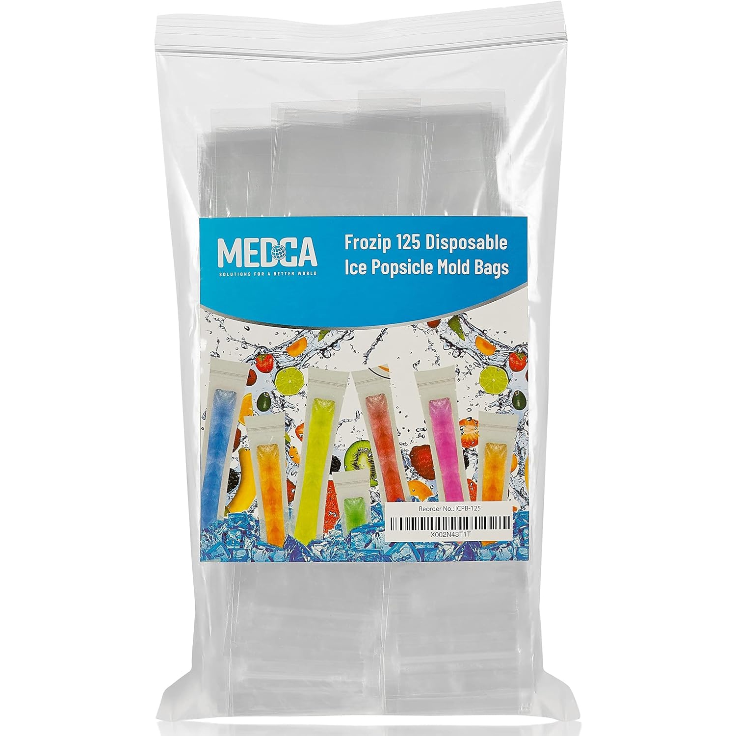 Popsicle Bags with Funnel - 125 Pcs Disposable Otter Freeze Pop Molds, Zip Sealed Popsicle Pouches Bags for Diy Frozen Treats - Create Healthy