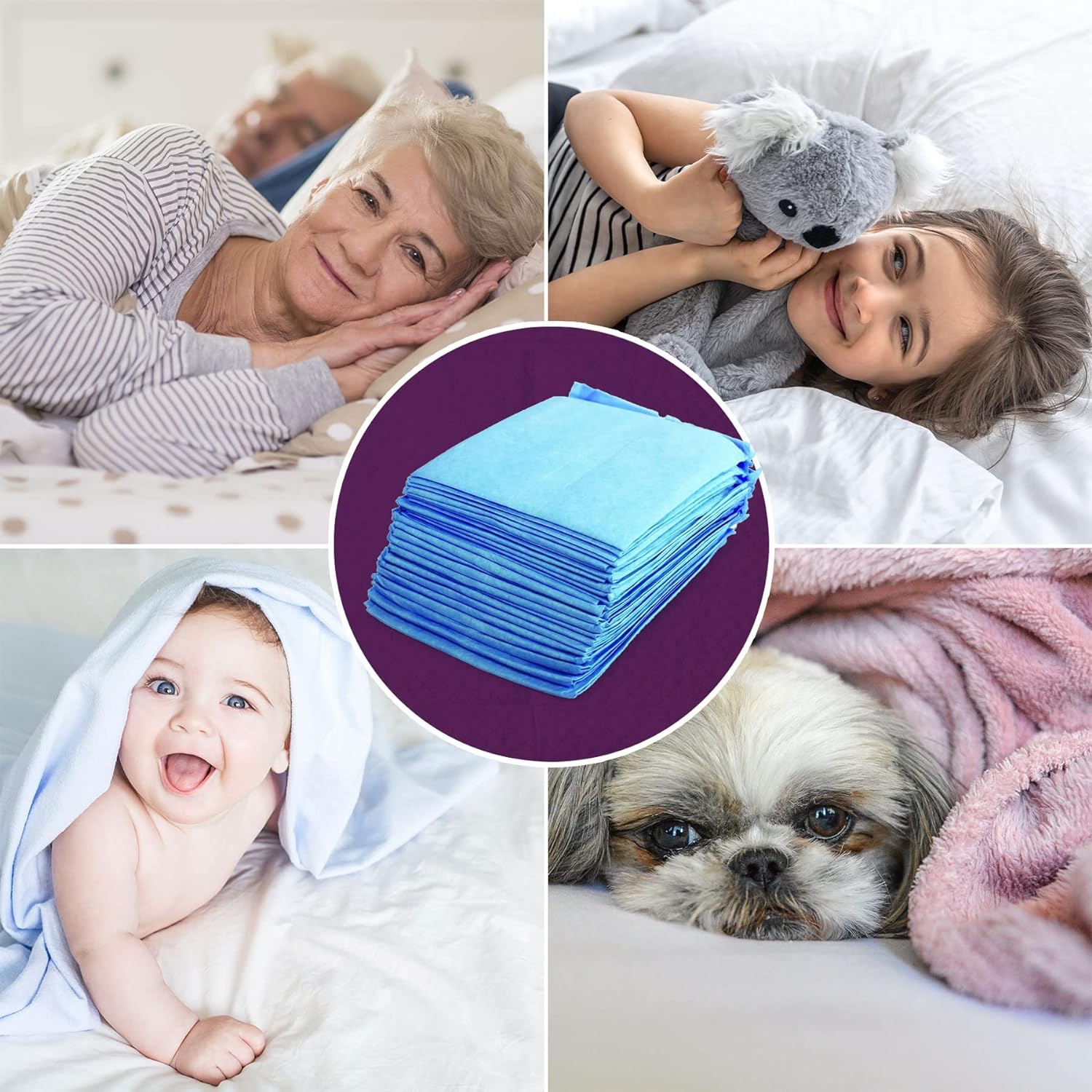 Protège-dessous jetables – serviettes hygiéniques de 23 x 36 po – 45&nbsp;g tampons épais absorbants robustes pour lit de protection urinaire pour