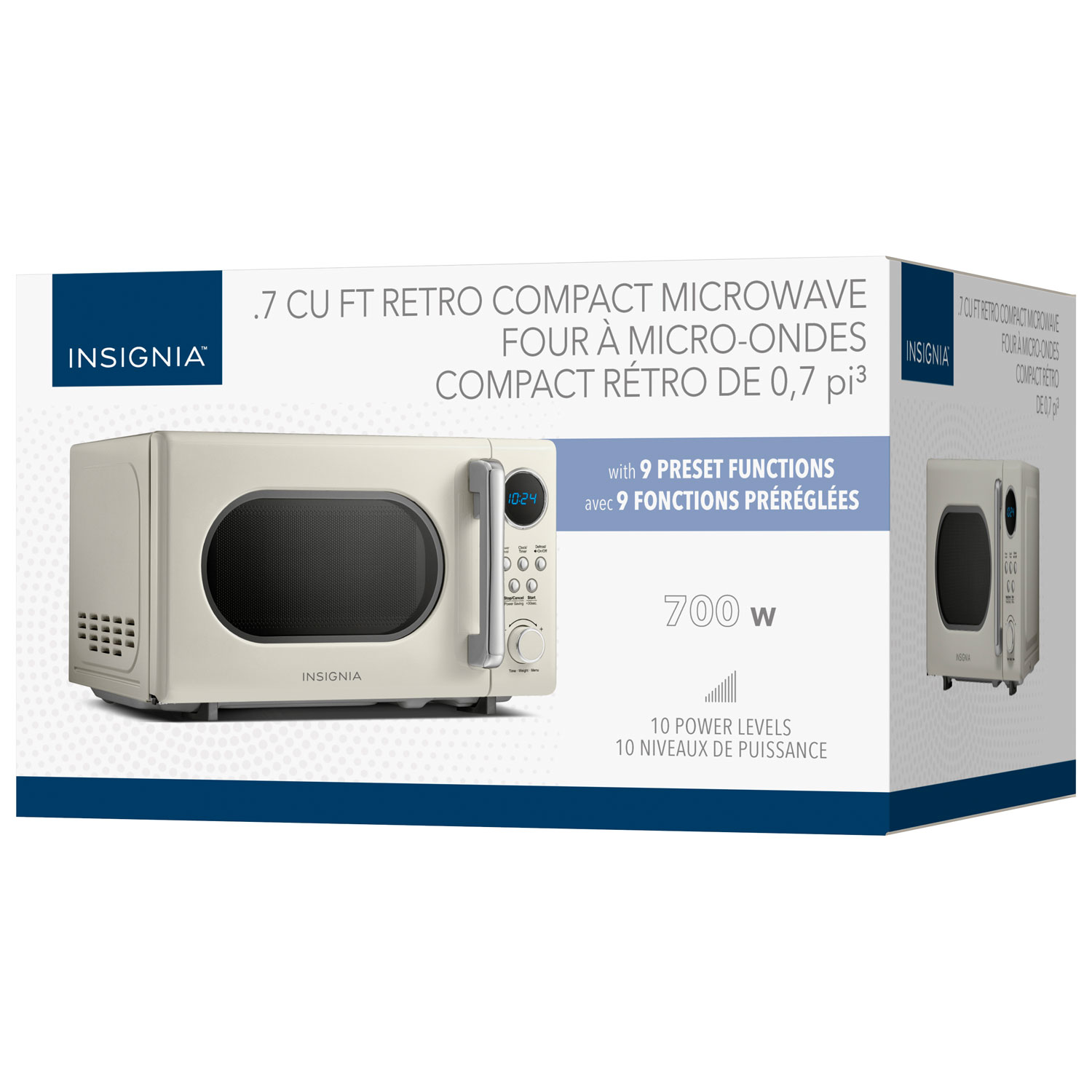 Insignia Retro 0.7 Cu. Ft. Retro Compact Microwave - Cream - Only at Best Buy