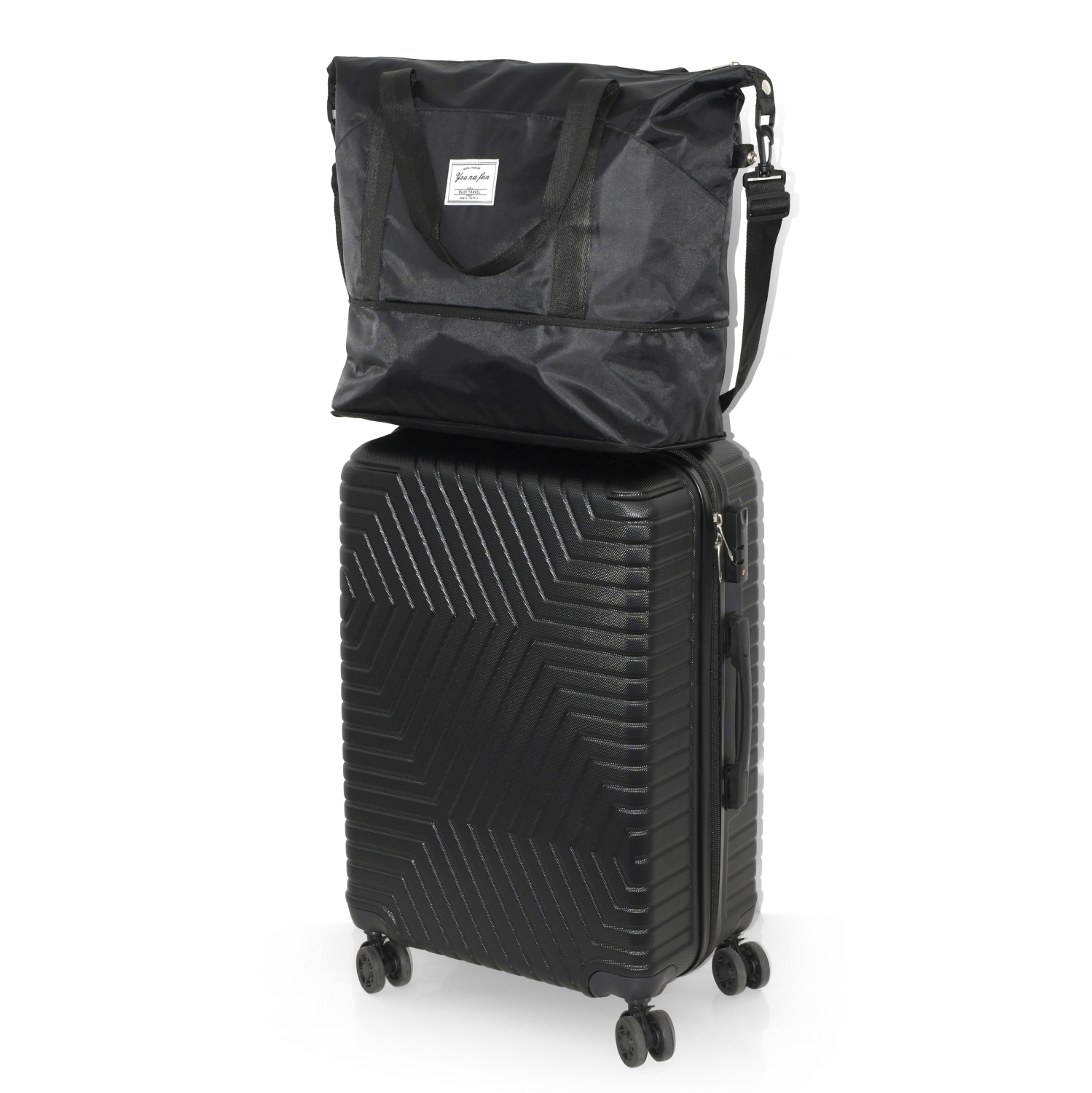 NICCI Travel Weekender Duffel Expandable Bag, Black