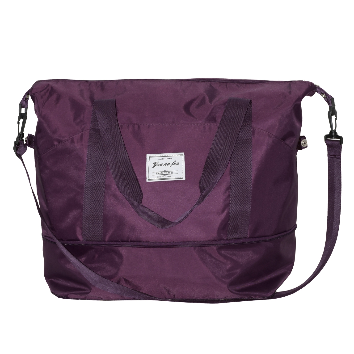 NICCI Travel Weekender Duffel Expandable Bag, Deep Purple
