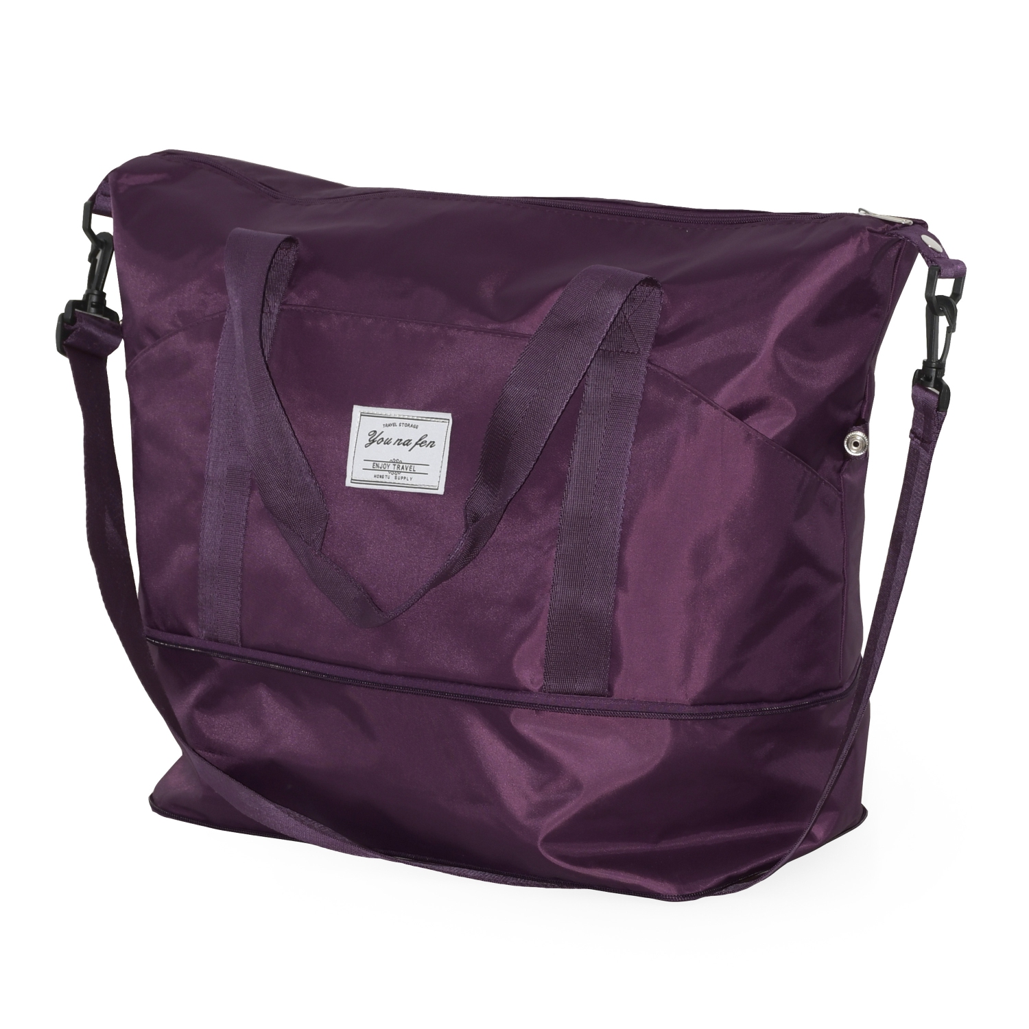 NICCI Travel Weekender Duffel Expandable Bag, Deep Purple