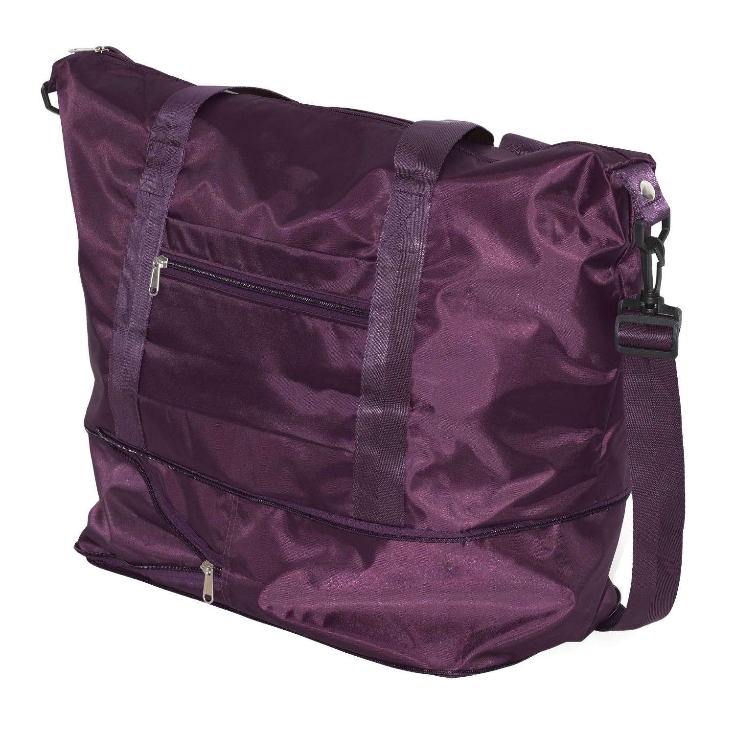 NICCI Travel Weekender Duffel Expandable Bag, Deep Purple