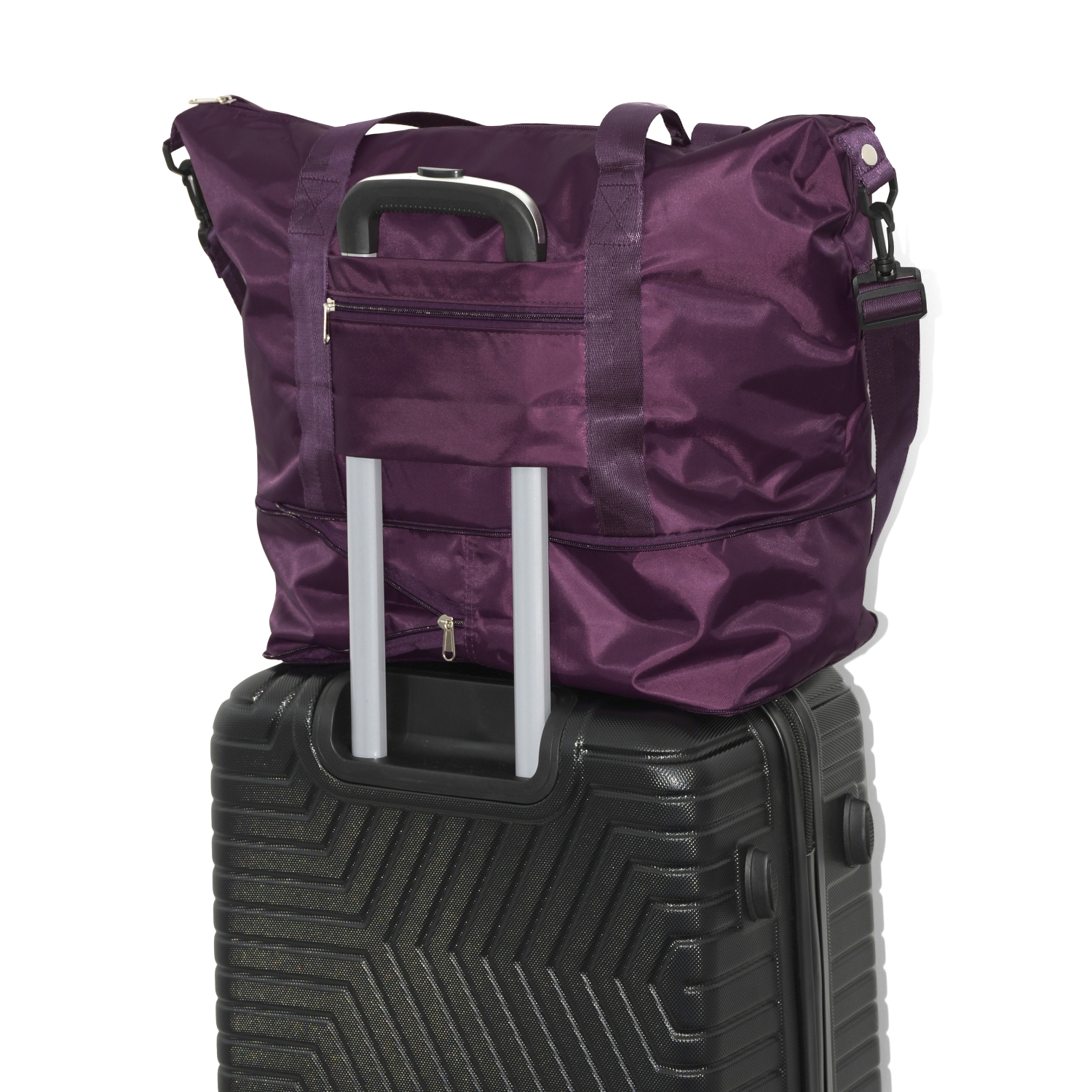 NICCI Travel Weekender Duffel Expandable Bag, Deep Purple
