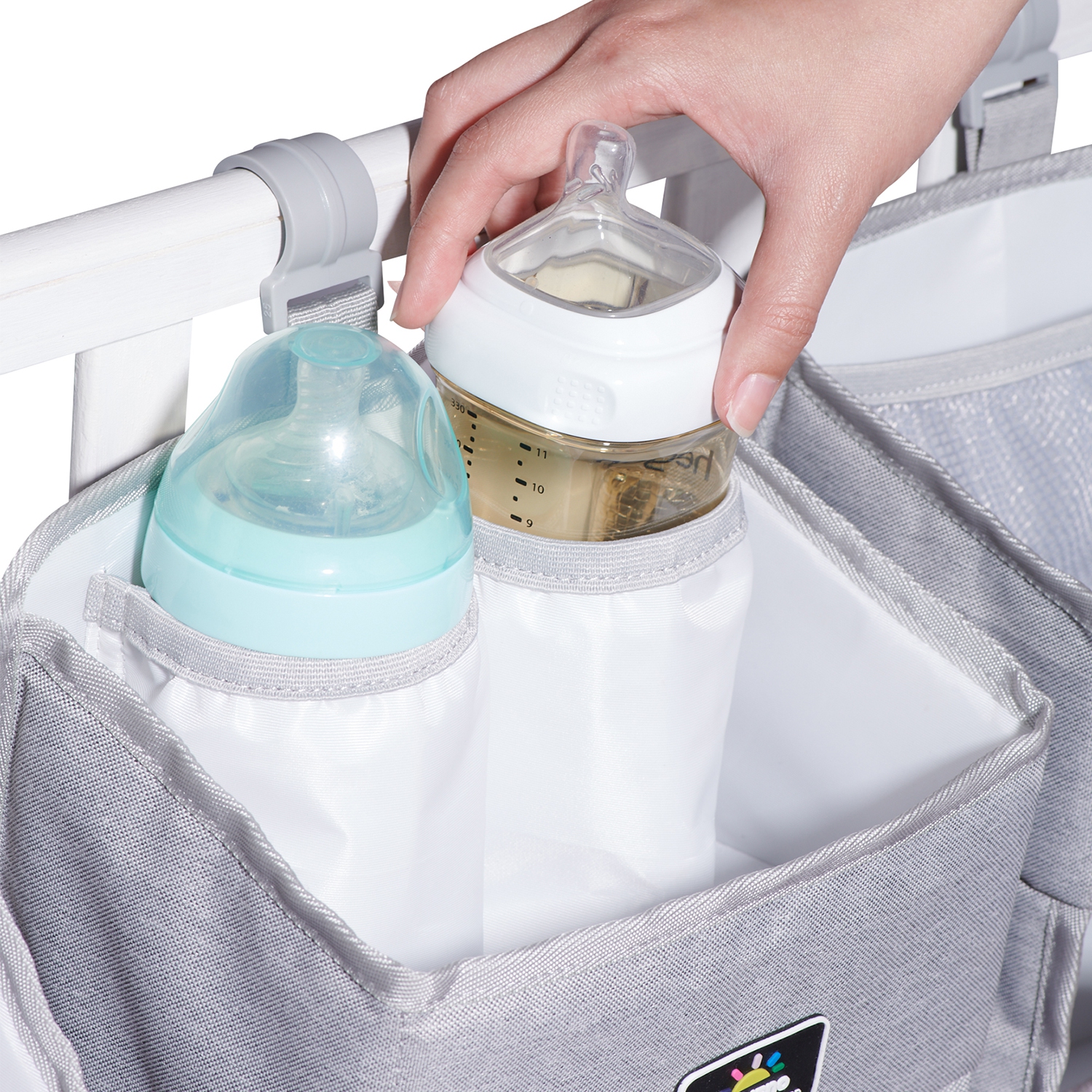 Organisateur d'allaitement 3-en-1 pour lit de bébé Sunveno