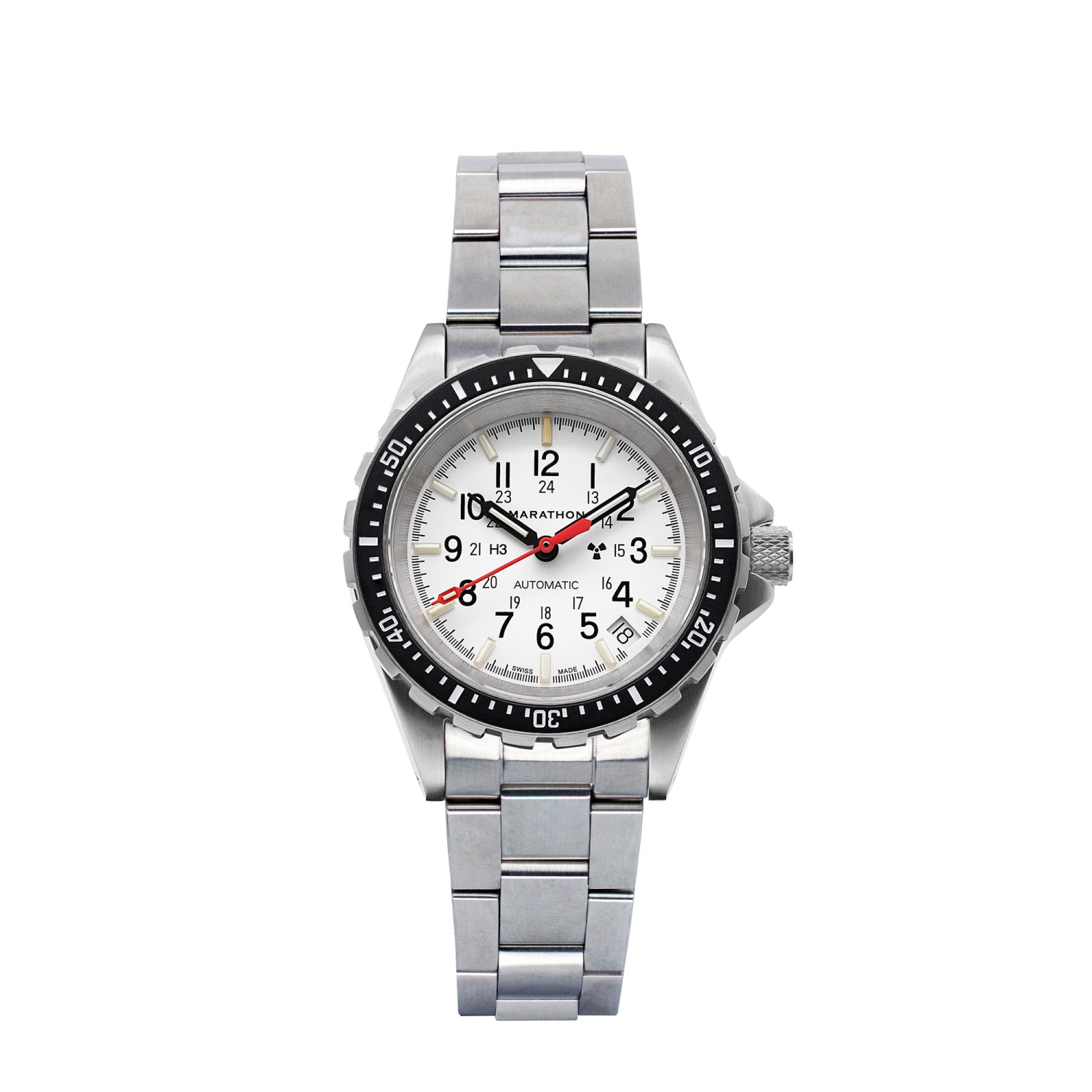 MARATHON- Arctic Edition Medium Diver's Automatic with Stainless Steel Bracelet with Duvdevan Leaf Clasp 36mm