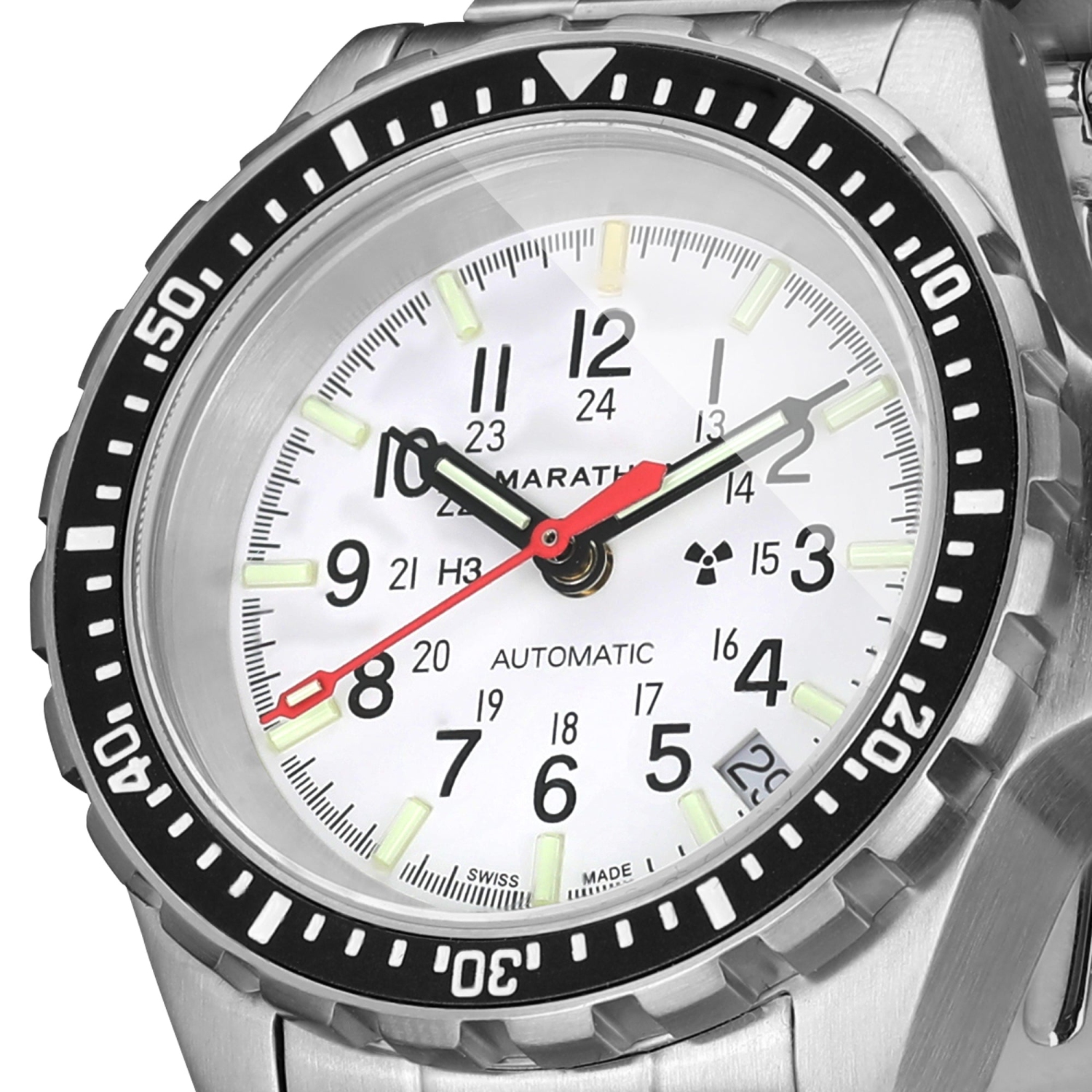 MARATHON- Arctic Edition Medium Diver's Automatic with Stainless Steel Bracelet with Duvdevan Leaf Clasp 36mm