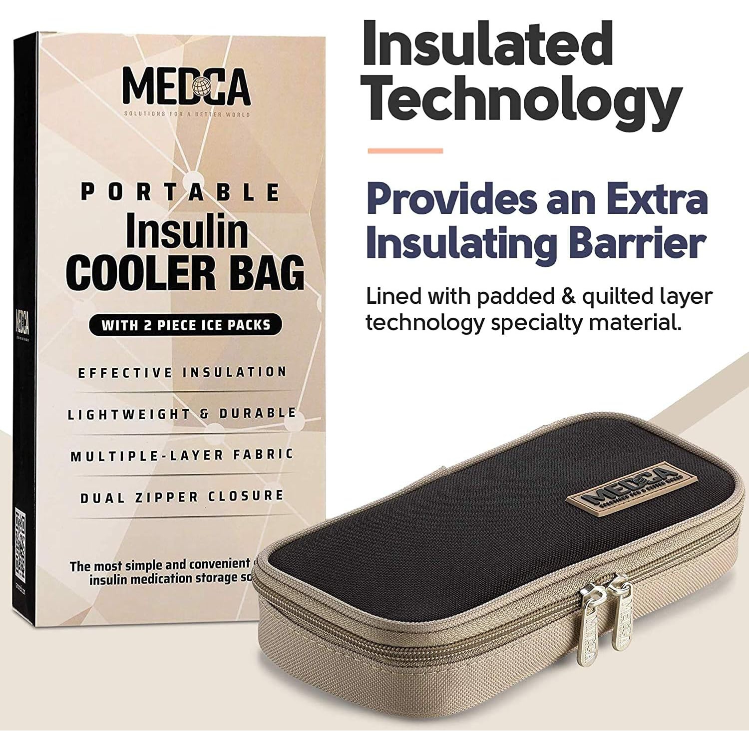 Insulin Cooler Travel Cases - Insulated Portable Diabetic Pouches with 4 Gel Ice Packs Reusable Lightweight & Durable Organizer Bag for Medications