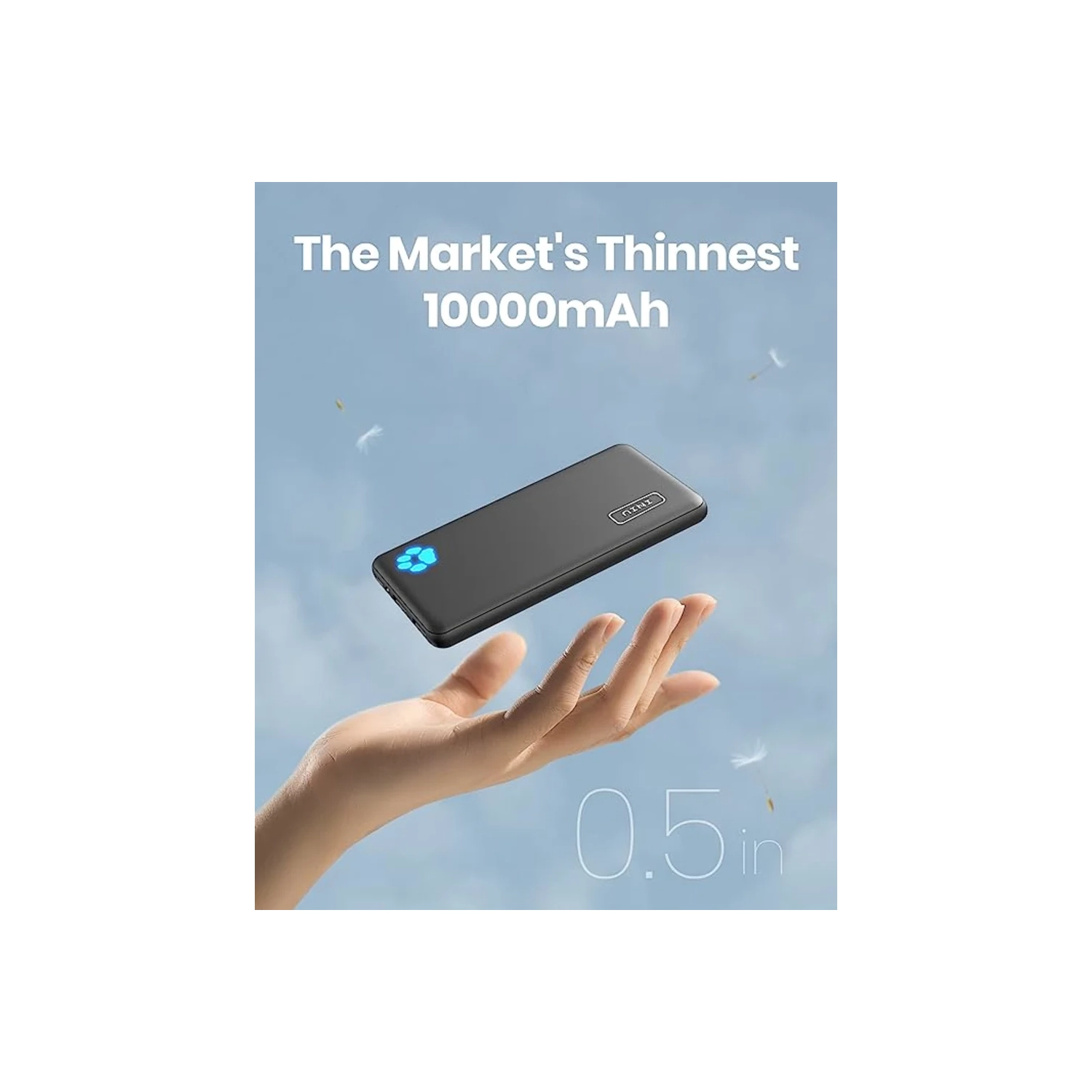 Gener Power Bank 10000mAh USB C | Slimmest Portable Charger with Triple 3A High-Speed Charge, Flashlight | iPhone 15 14 13 12 11 X, Samsung S22 S21,