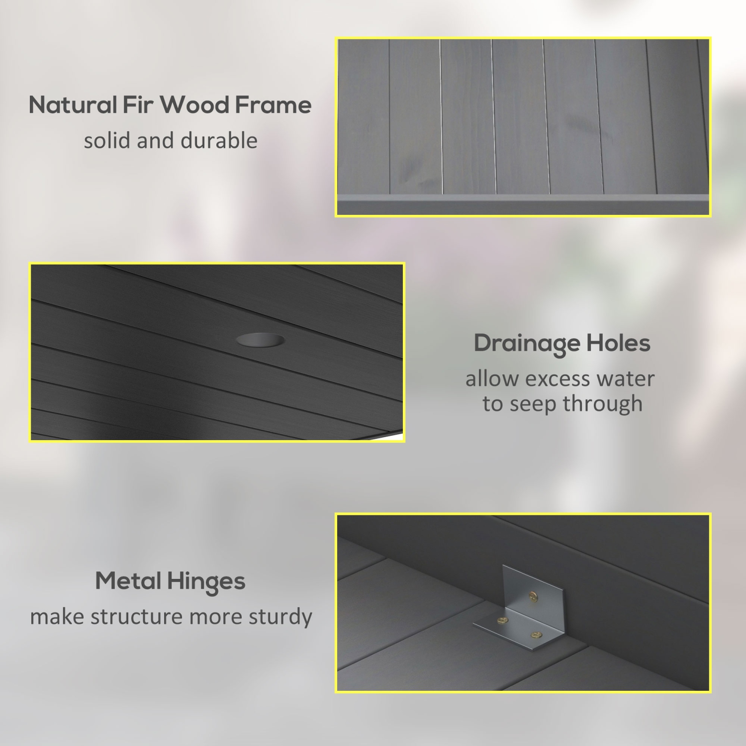 Outsunny – bac de jardinage surélevé de 2 niveaux, jardinière surélevée en bois avec pattes, plateau de jardinage avec 2 compartiments pour culture