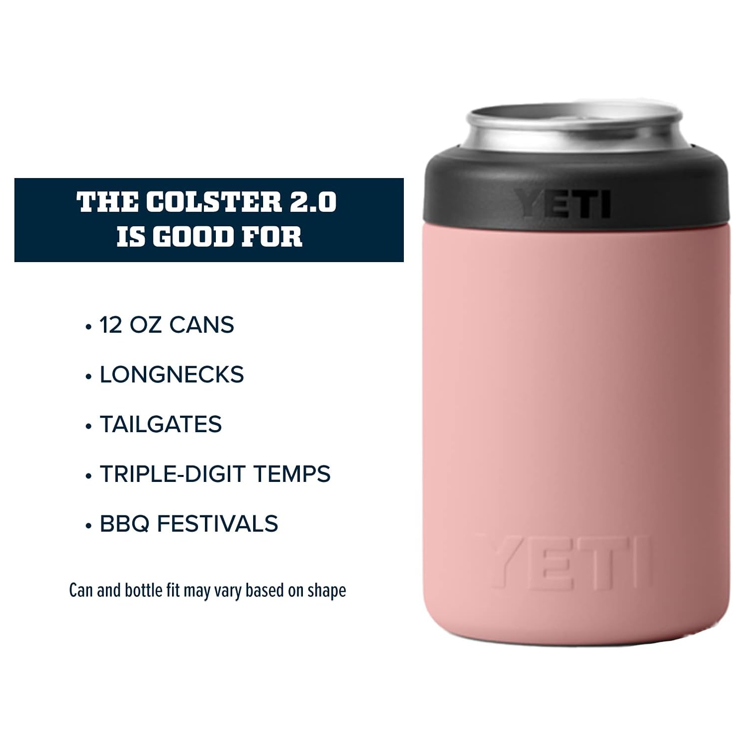 YÉTI Rambler 12&nbsp;oz. Colster – isolateur de boîte pour canettes de taille standard, rose grès