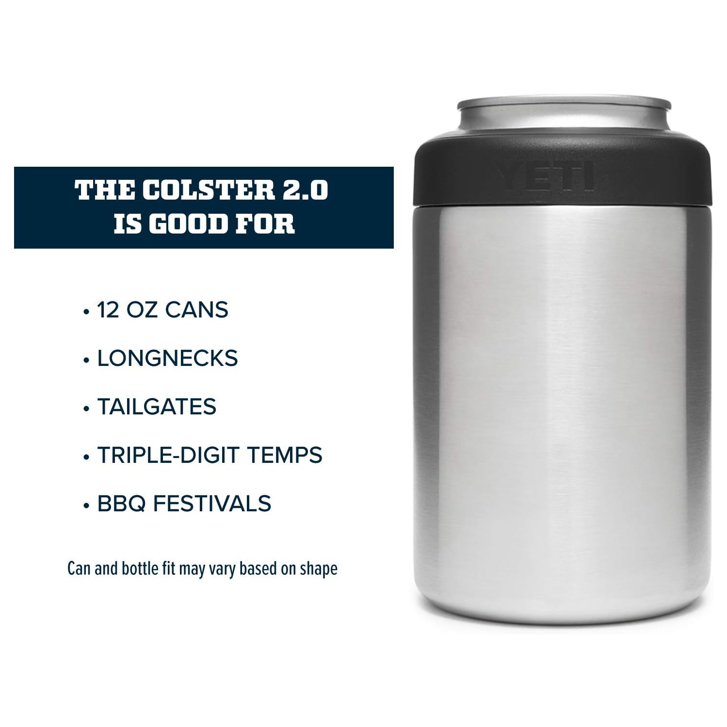 YETI Rambler 12 oz. Colster Can Insulator for Standard Size Cans, Black (NO  CAN INSERT)