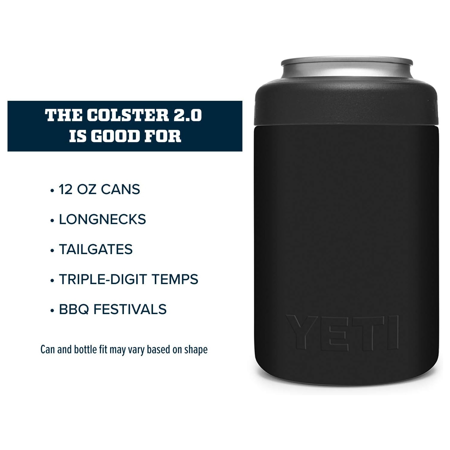YETI Rambler 12 oz. Colster Can Insulator for Standard Size Cans, Black