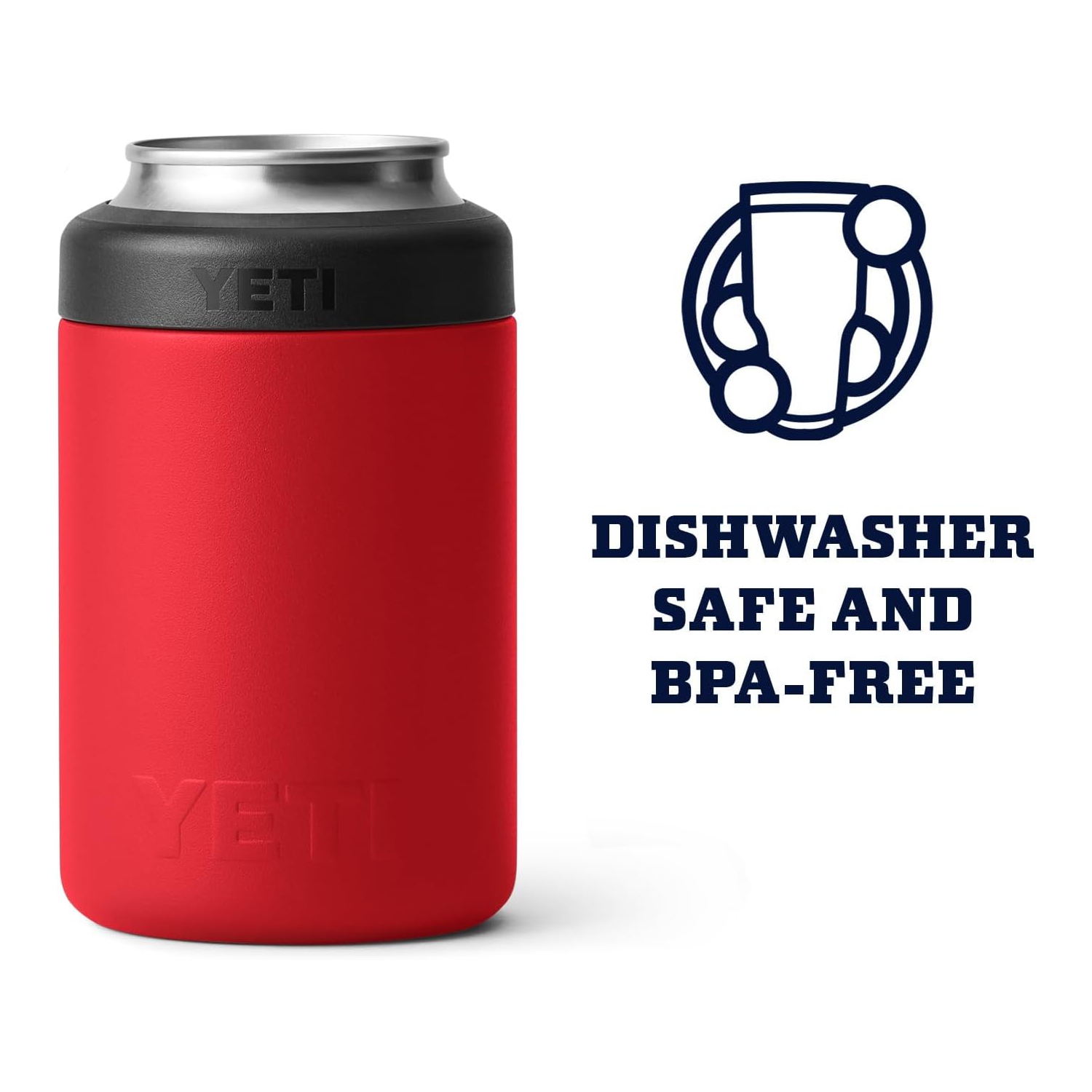 YETI Rambler 12 oz. Colster Can Insulator for Standard Size Cans, Rescue Red