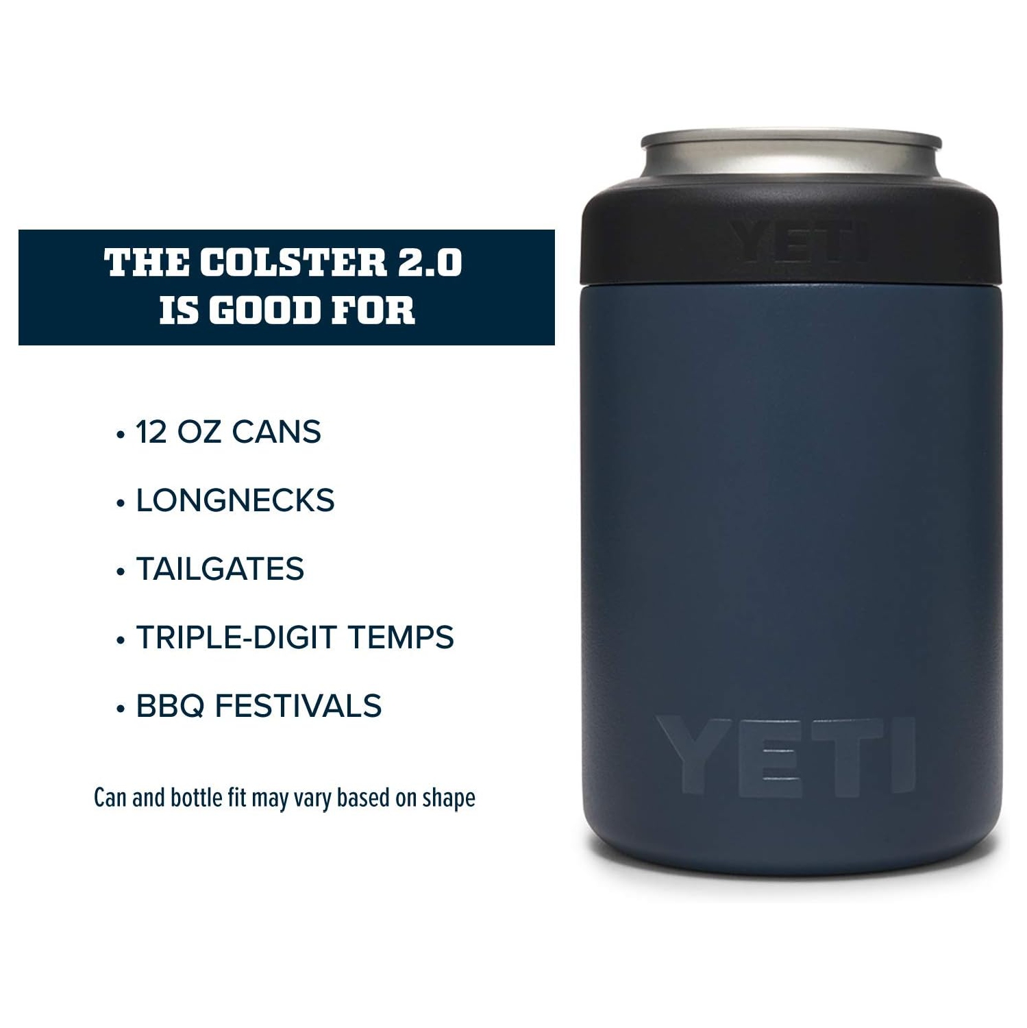 YÉTI Rambler 12&nbsp;oz. Colster – isolateur de boîte pour canettes de format standard, bleu marine