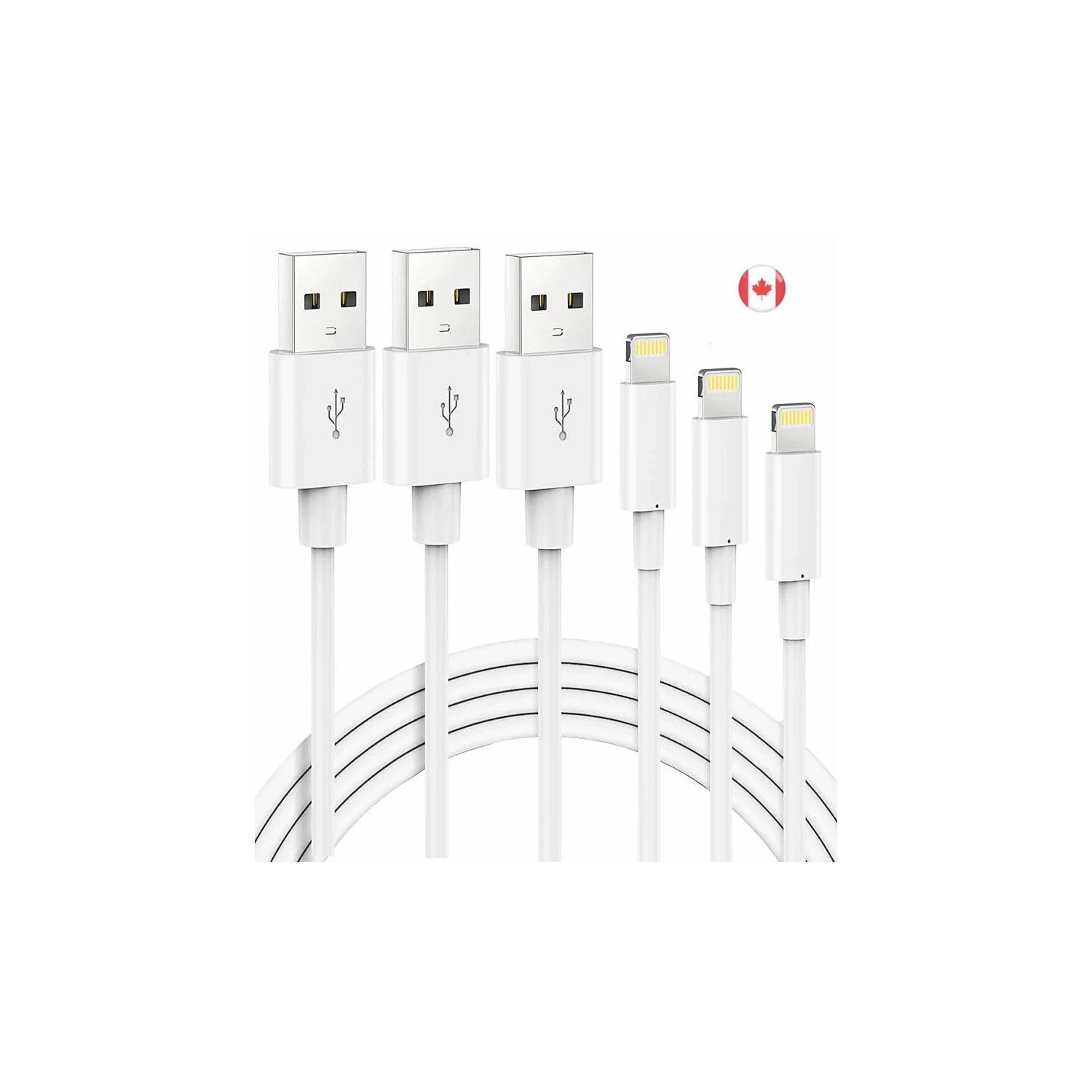 MFi Certified Lightning Cable - 3 Pack 3ft 6ft 10ft Long iPhone Charger Cord | Compatible with iPhone 14/13/12/11 Pro/XS Max/X/XR/8/7/6s/6 Plus/SE/5, iPad, iPod, AirPods Pro White