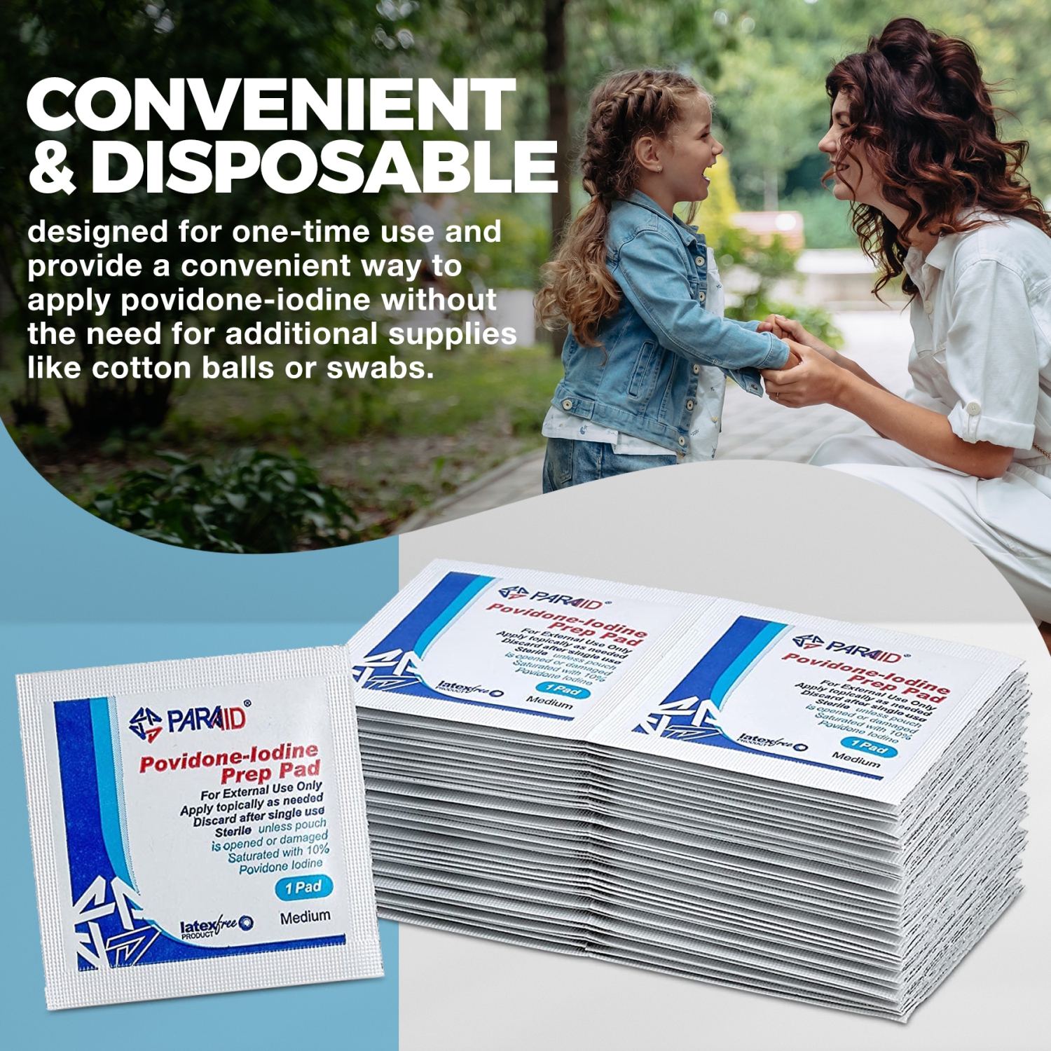 Tampons de préparation à l'iode – tampons de solution de préparation à l'iode, tampons d'iode 10 % Povidone pour premiers soins individuels jetables