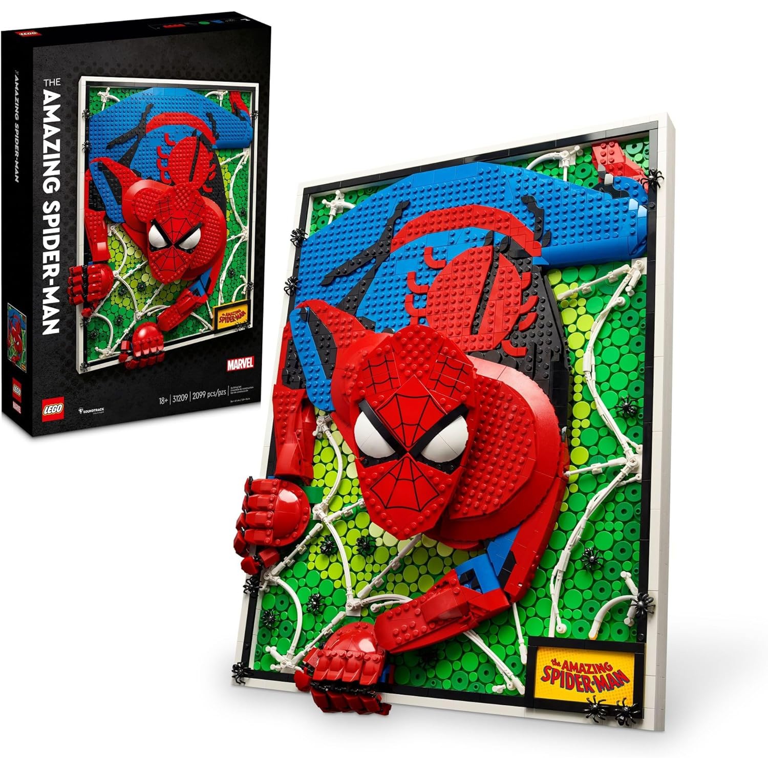 LEGO Art The Amazing Spider-Man 31209 Build & Display Home Decor Wall Art Kit, Nostalgic Super Hero Gift for Adults or Back to School Gift for Teen