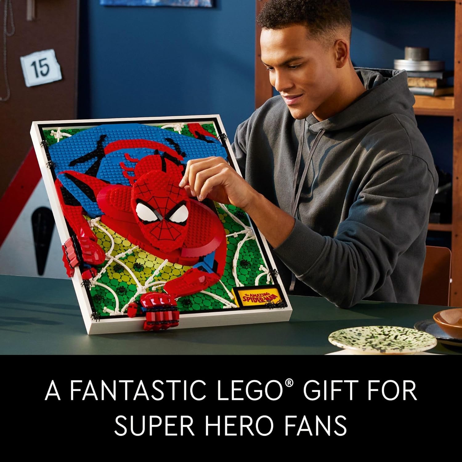 LEGO Art The Amazing Spider-Man 31209 Build & Display Home Decor Wall Art Kit, Nostalgic Super Hero Gift for Adults or Back to School Gift for Teen