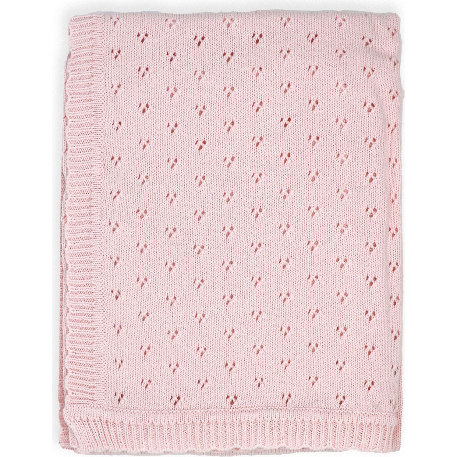 Baby Mode Pointelle Knit Blanket - Blush Pink