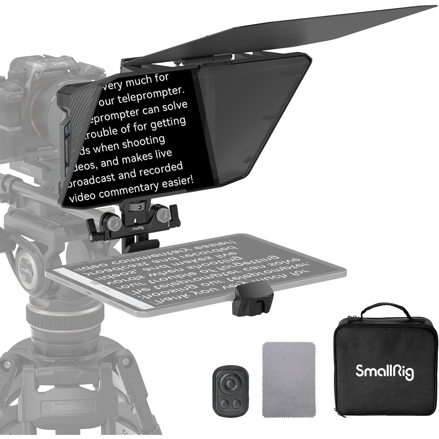 Open Box - SmallRig Teleprompter for iPad for Androd Tablet up to 11 inch, NOT for Smartphone, SmallGoGo APP Supports PDF Picture Word TXT