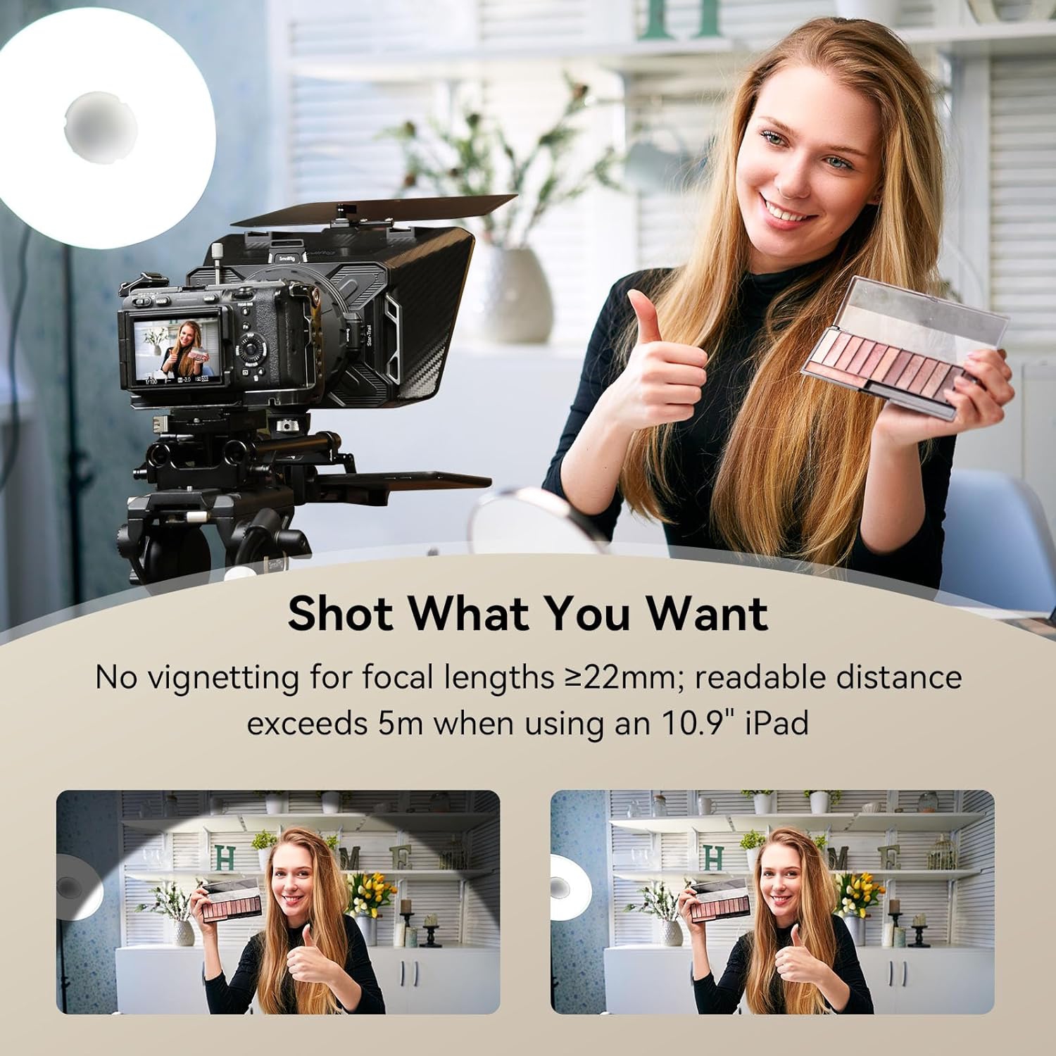 Open Box - SmallRig Teleprompter for iPad for Androd Tablet up to 11 inch, NOT for Smartphone, SmallGoGo APP Supports PDF Picture Word TXT