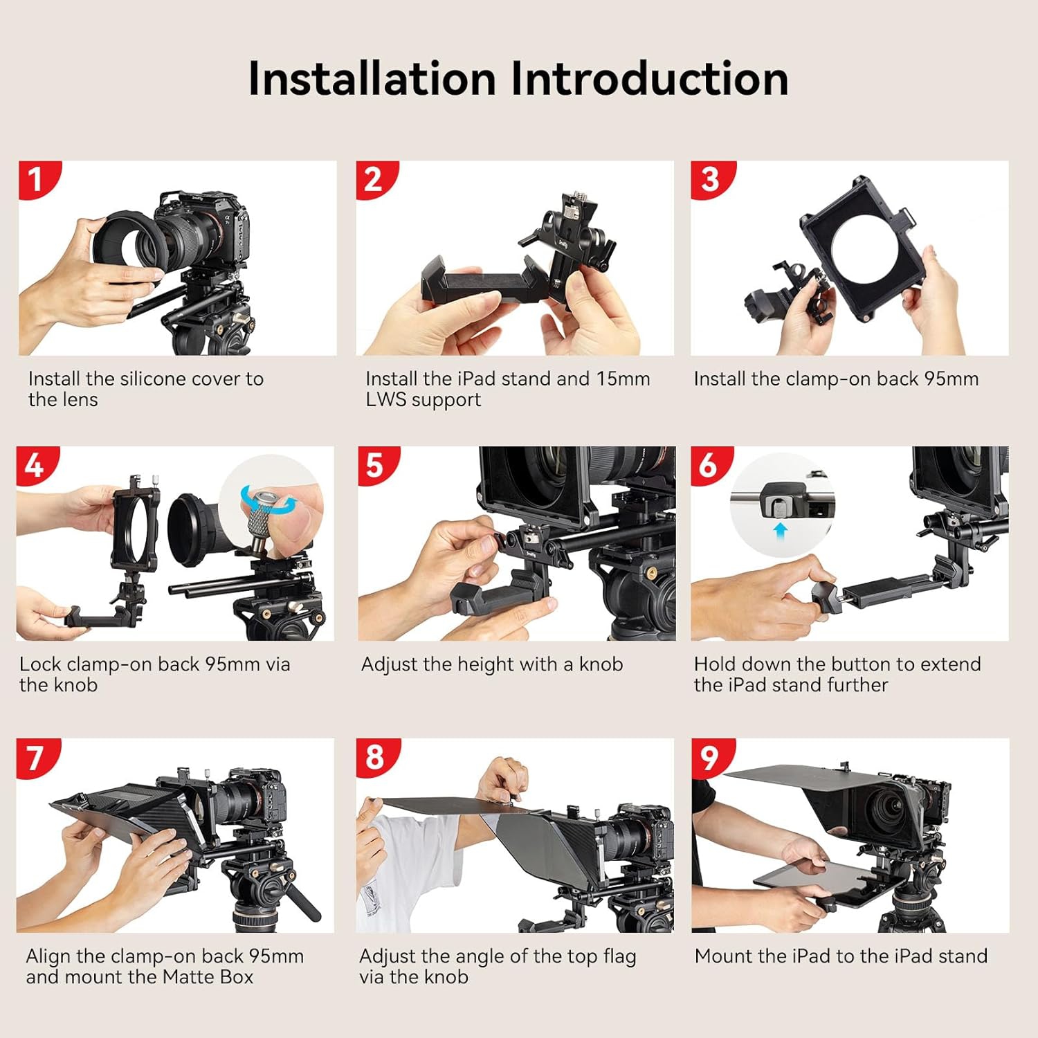 Open Box - SmallRig Teleprompter for iPad for Androd Tablet up to 11 inch, NOT for Smartphone, SmallGoGo APP Supports PDF Picture Word TXT