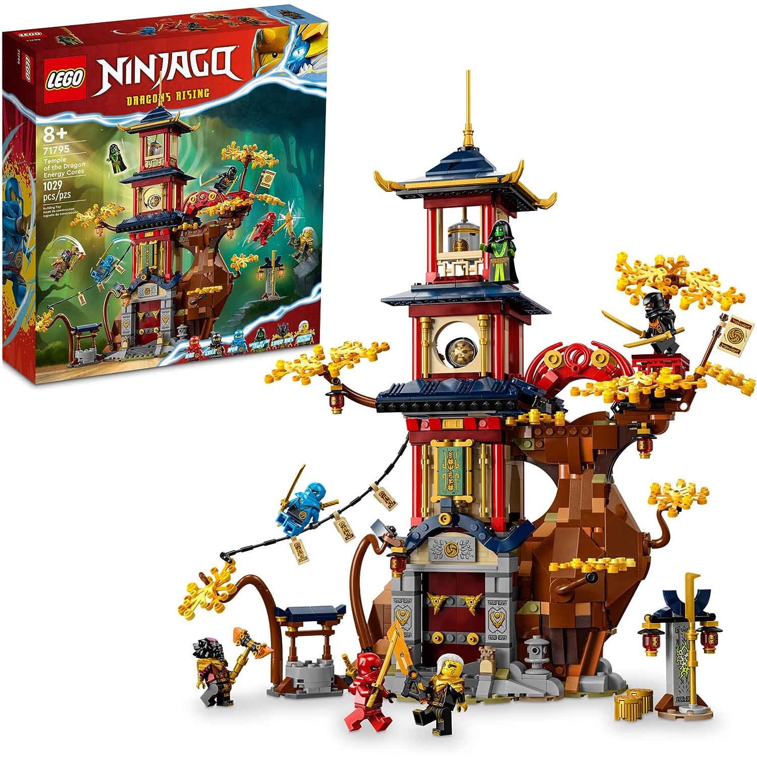 LEGO NINJAGO Temple of The Dragon Energy Cores Building Toy with NINJAGO Temple, 6 Minifigures Including Cole, Kai and NYA' Gift for Kids Ages 8+ Who Love Buildable Ninja Playset