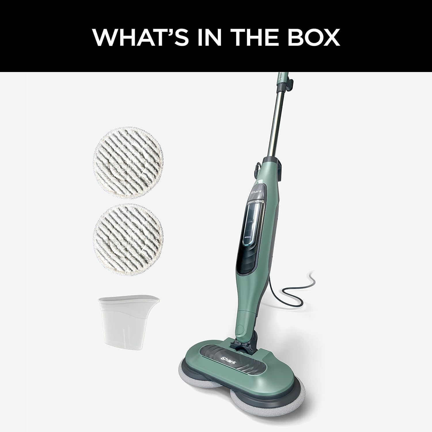 Shark S7000C Steam & Scrub All-in-One Scrubbing and Sanitizing Hard Floor Steam Mop, Sage Green