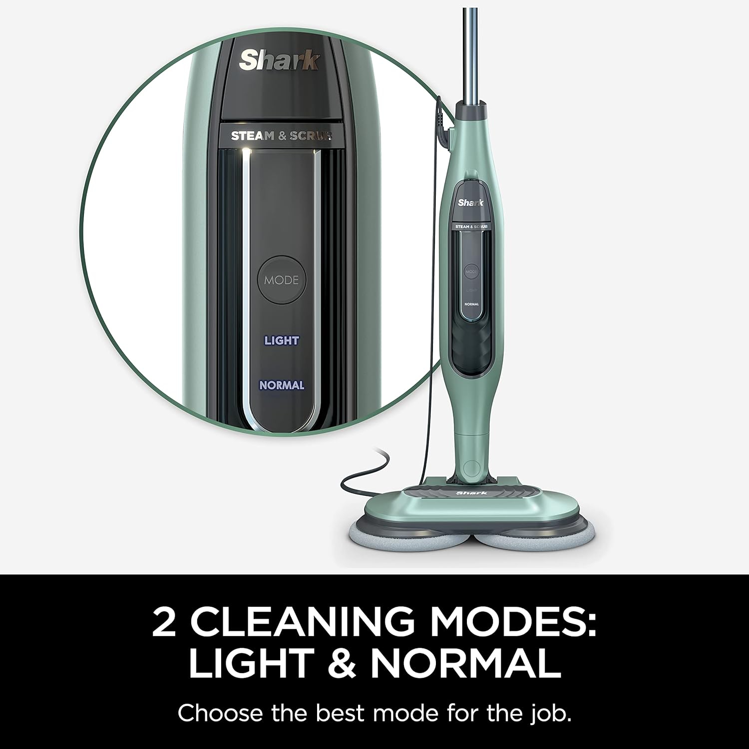 Shark S7000C Steam & Scrub All-in-One Scrubbing and Sanitizing Hard Floor Steam Mop, Sage Green