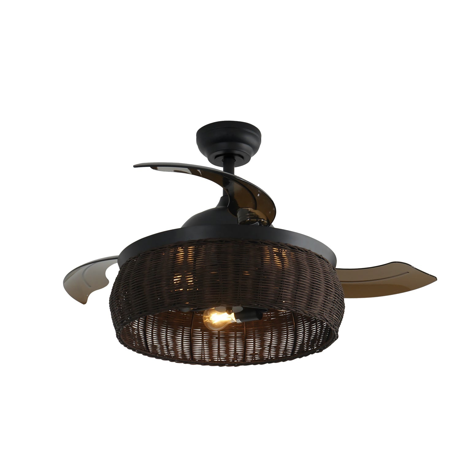 Xtricity – ventilateur de plafond rétractable avec éclairage, télécommande incluse, brun