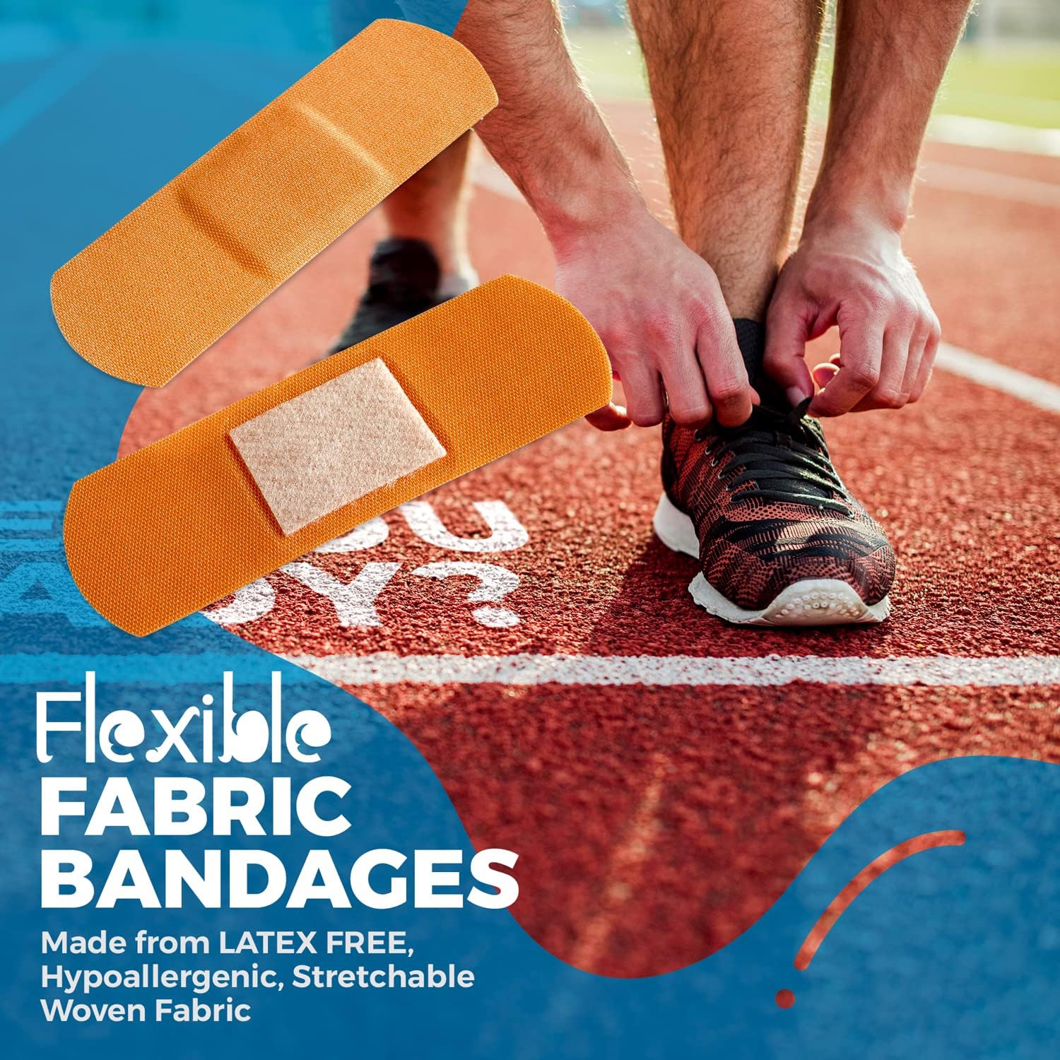 Flexible Fabric Bandages - Flex Fabric Adhesive Bandages Finger-Tip Bandages Knuckles and Thumb Bandages for Finger Care and to Protect Wounds from
