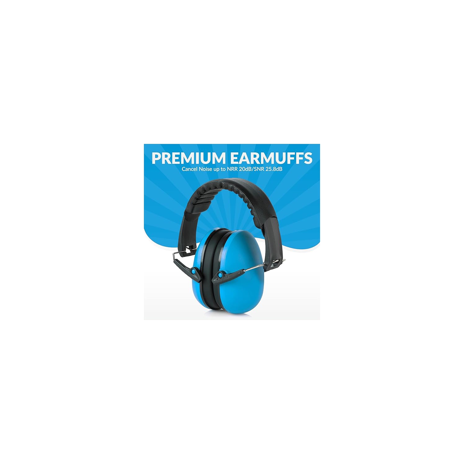 Medca Hearing Protection and Noise Reduction Earmuffs - Lightweight, Adjustable and Foldable Nrr 20db