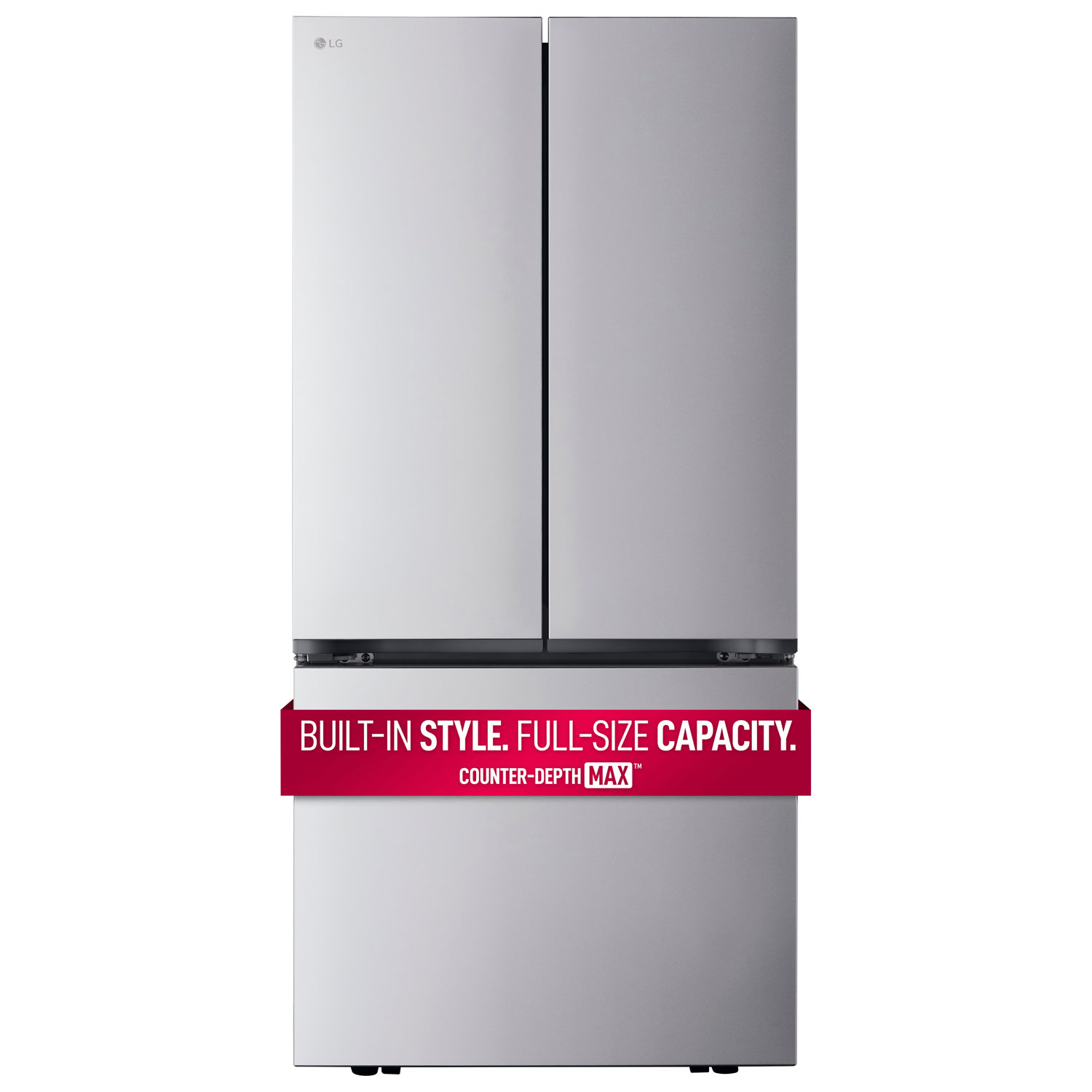 LG 33" 21 Cu. Ft. Counter-Depth French Door Refrigerator with Ice Dispenser - Stainless Steel