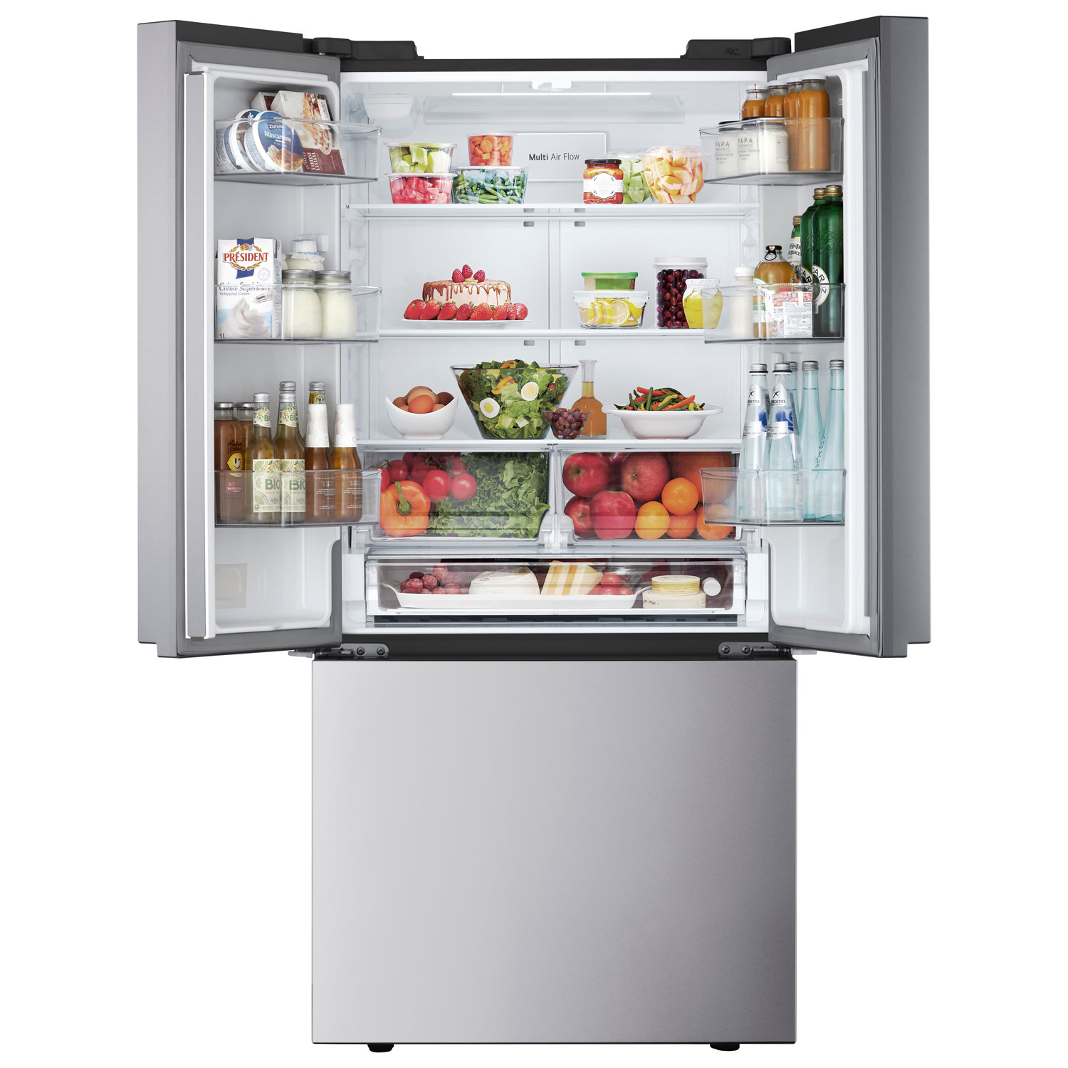 LG 33" 21 Cu. Ft. Counter-Depth French Door Refrigerator with Ice Dispenser - Stainless Steel