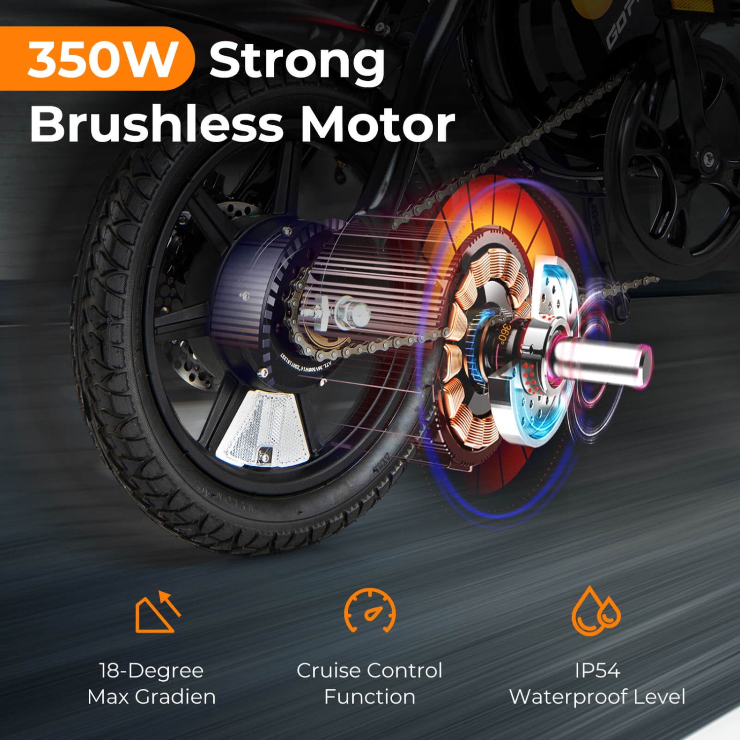 Goplus 14" Folding Electric Bike for Adults with Adjustable Saddle & Portable Handle, 350W Motor, 36V Battery, Range up to 32km