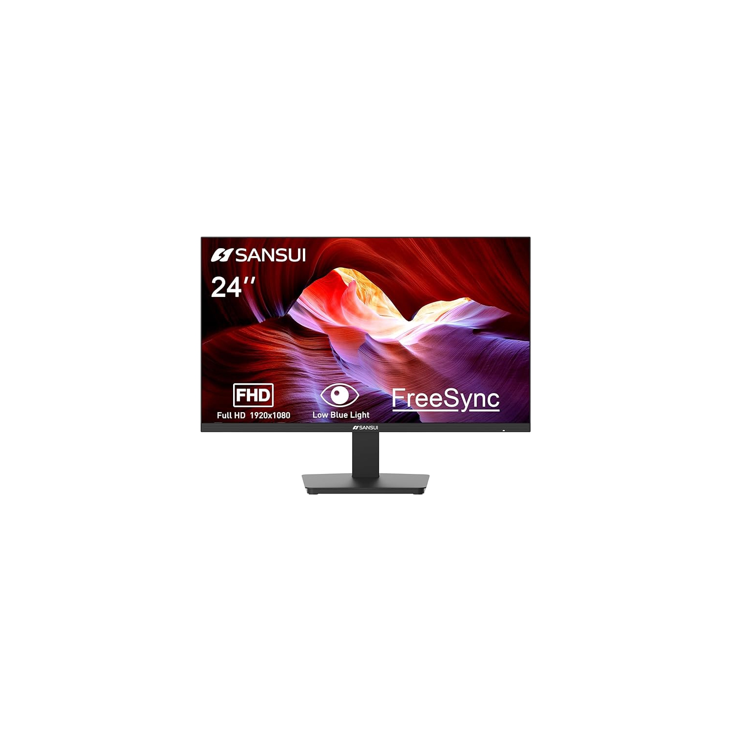 SANSUI Monitor 24 inch with USB Type-C, Built-in Speakers, 75Hz