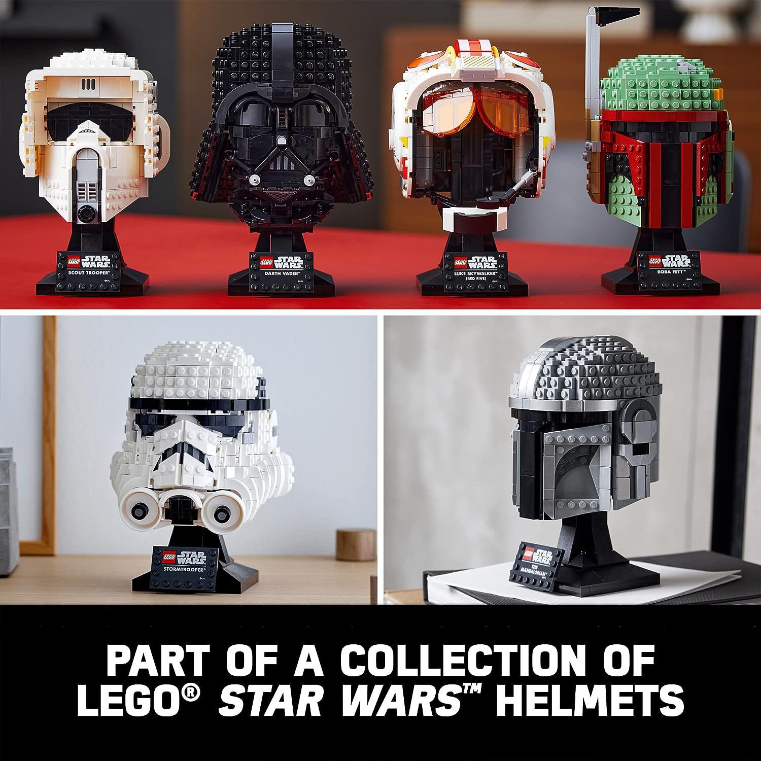 LEGO Star Wars, le casque du Mandalorien, ensemble de 75328 modèles à construire, ensemble de décoration de collection à présenter pour adultes,