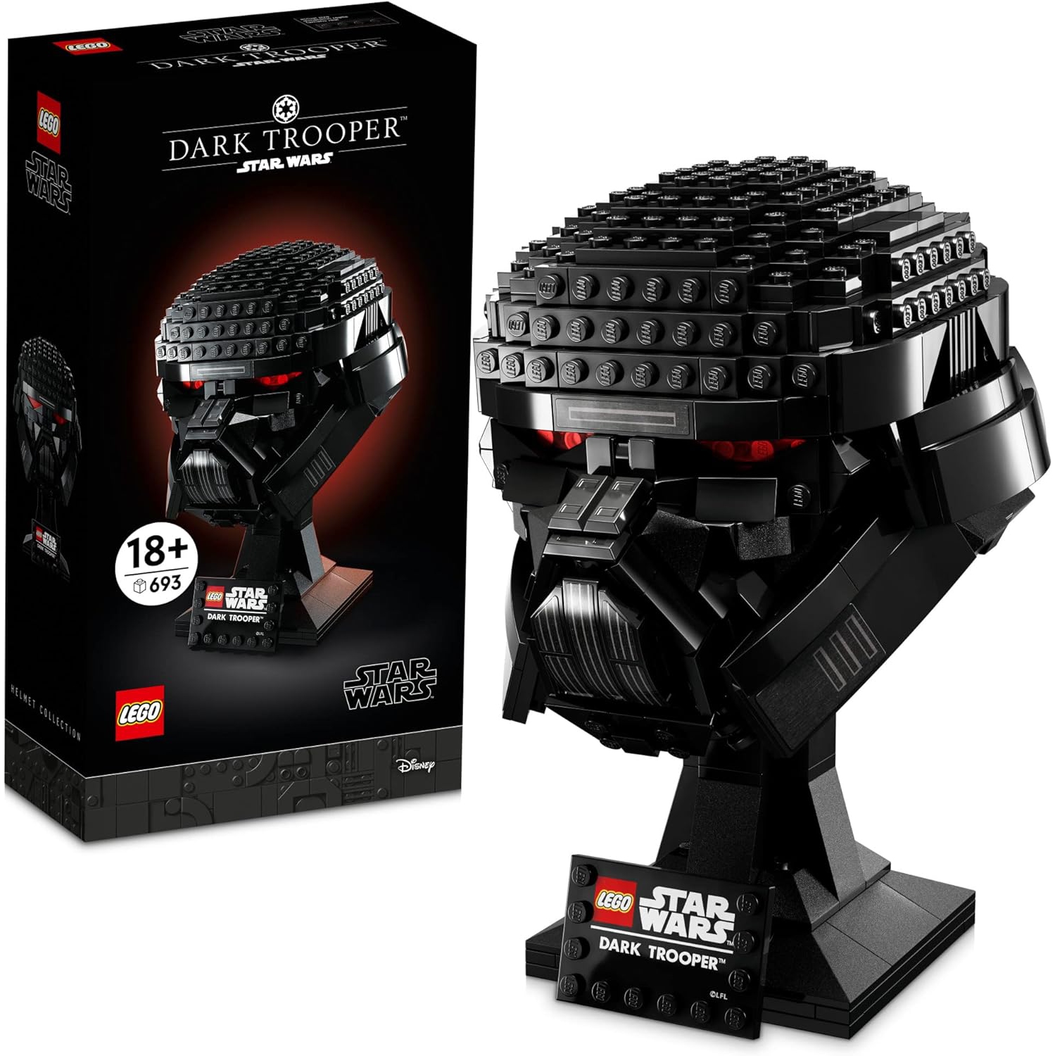 LEGO Star Wars Dark Trooper Helmet 75343 Buildable Model Kit, Display Collectible Decoration Set for Adults, Collection Gift Idea