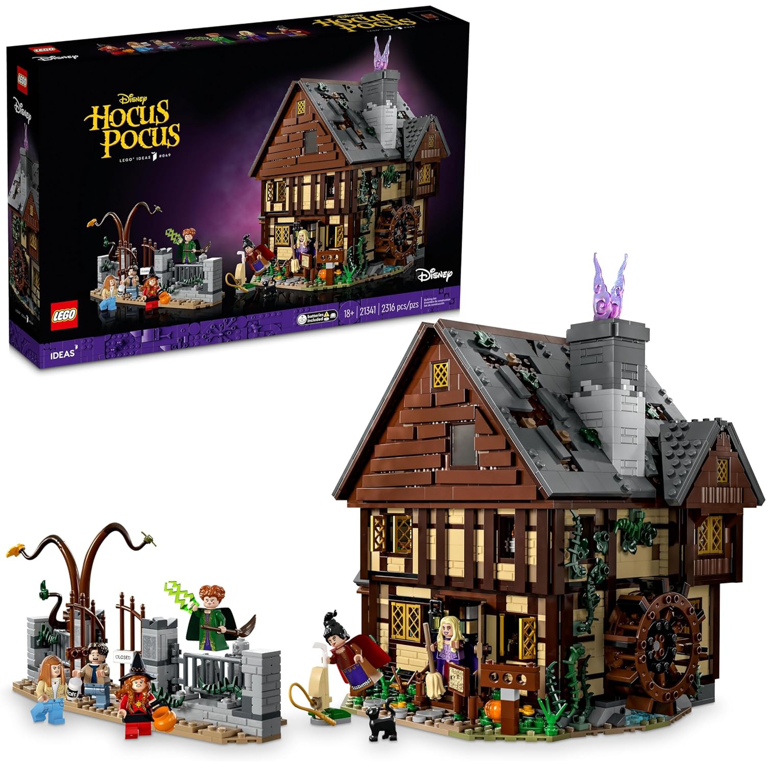 LEGO Ideas Disney Hocus Pocus: The Sanderson Sisters' Cottage Collectible Building Set, Unique Gift Idea for Adults and Fans of Disney Movie Hocus