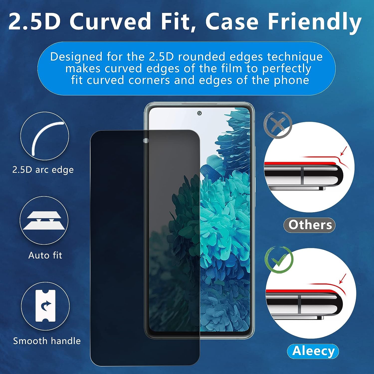 Pour Samsung Galaxy S23 FE Privacy Protecteur d'écran de confidentialité avec découpage précis Bubble Free installation facile, 9H Hardness HD en