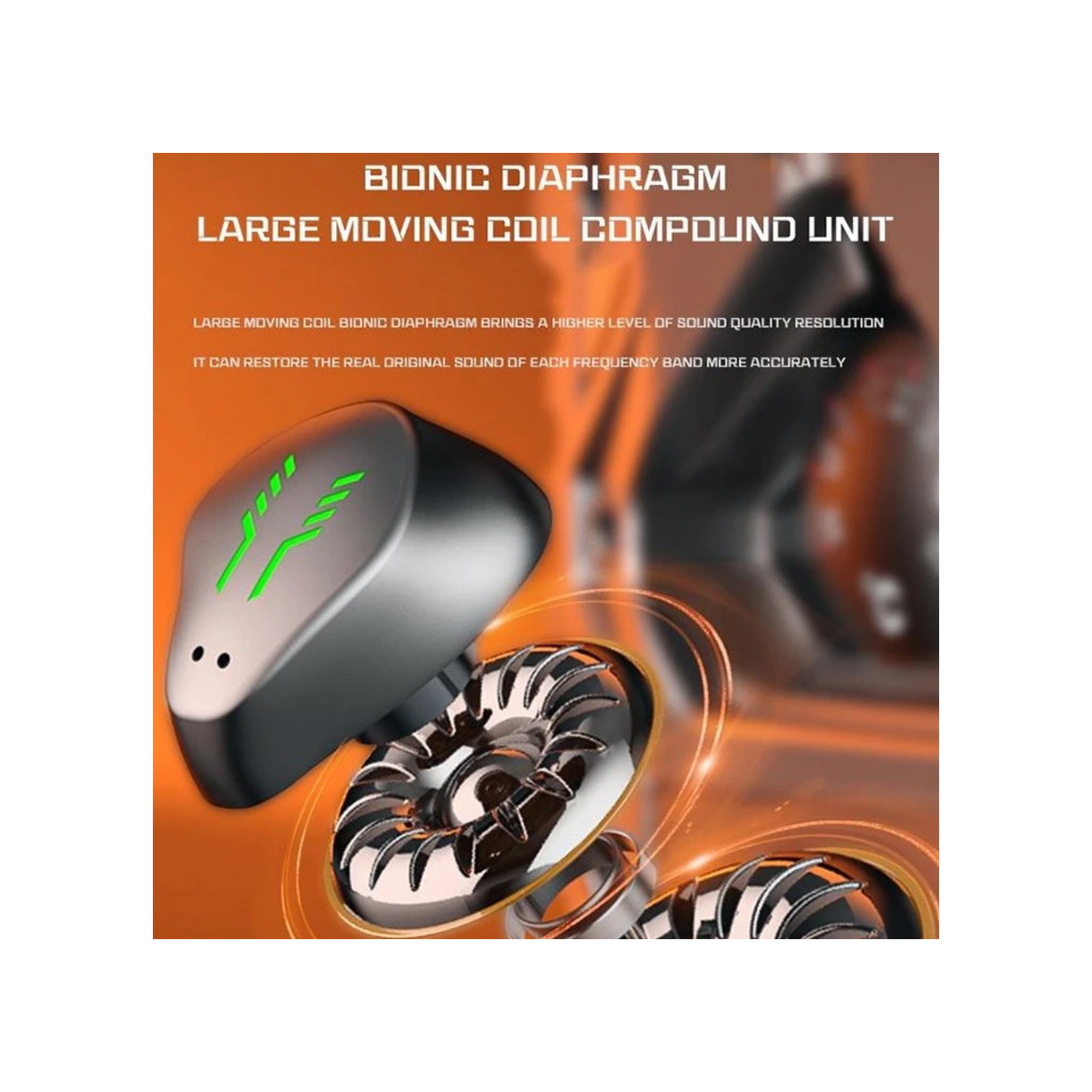 TUTT H9 TWS Casque de jeu sans fil en alliage de zinc avec micro Bt5,3 | Thermomètre | grande capacité de batterie Écouteurs à suppression du bruit