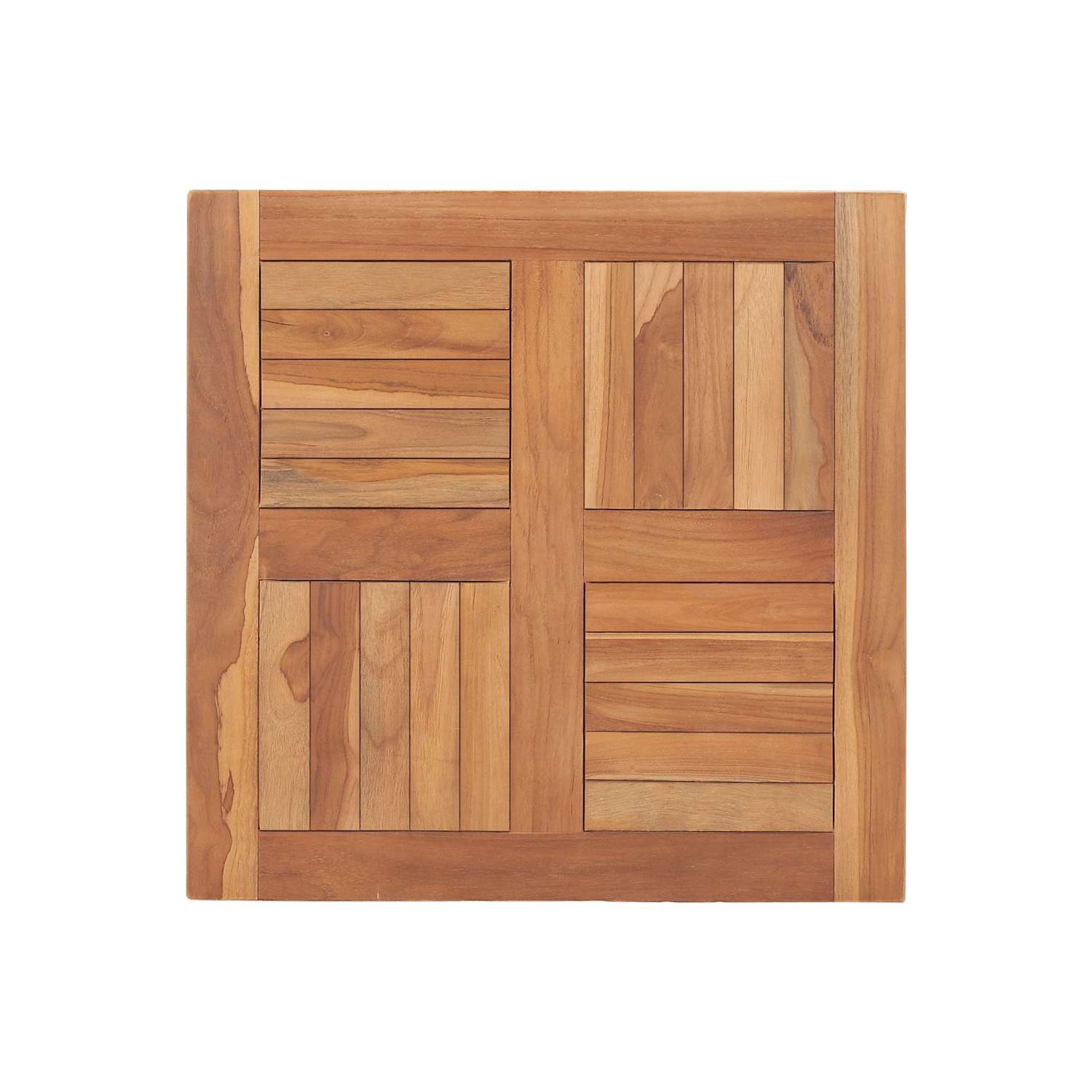 Surface de table en teck massif de 60 x 60 x 2,5&nbsp;cm